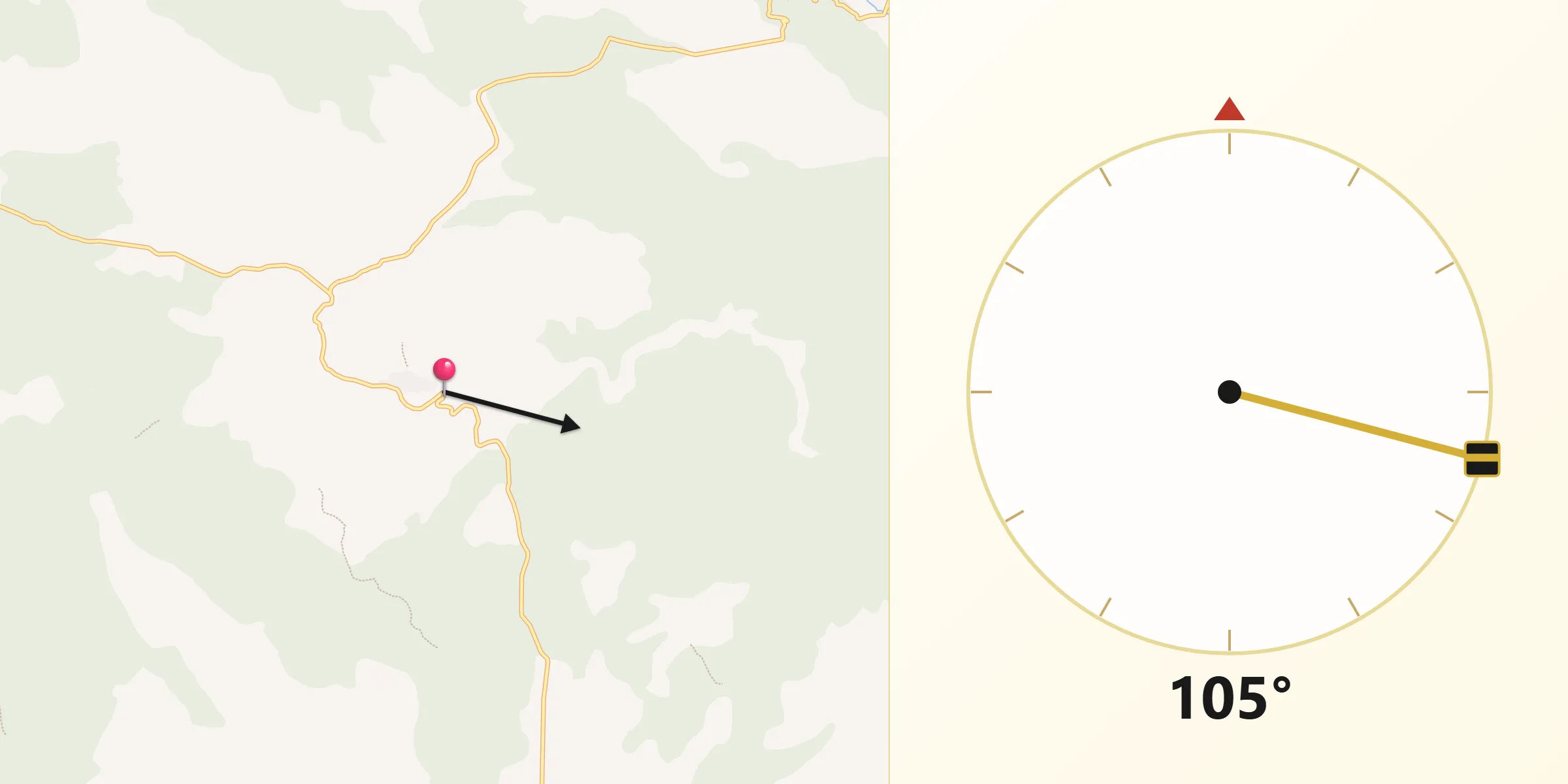 Dirección de la Qibla desde Paracuellos