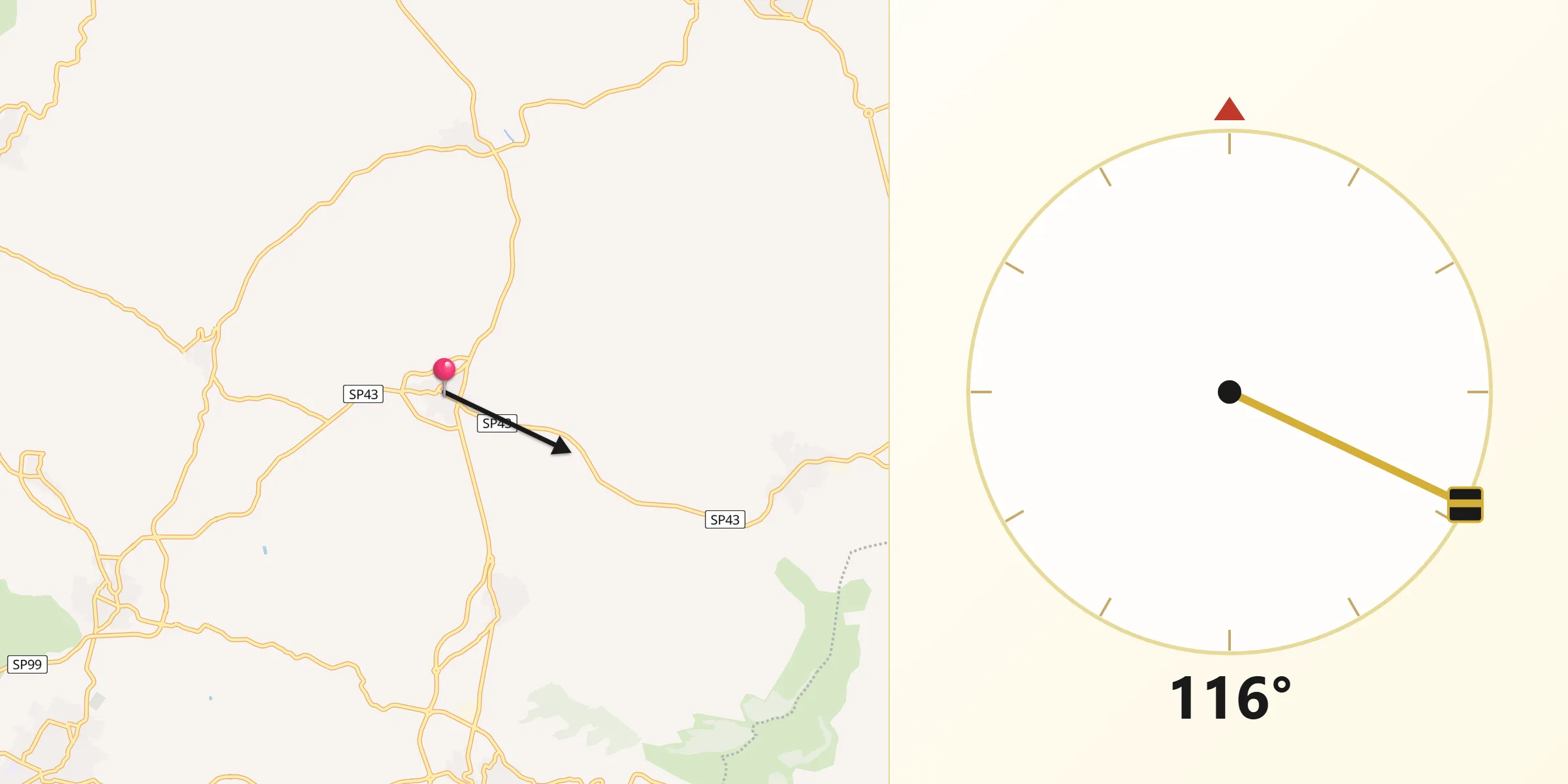 Direzione della Qibla da Simala