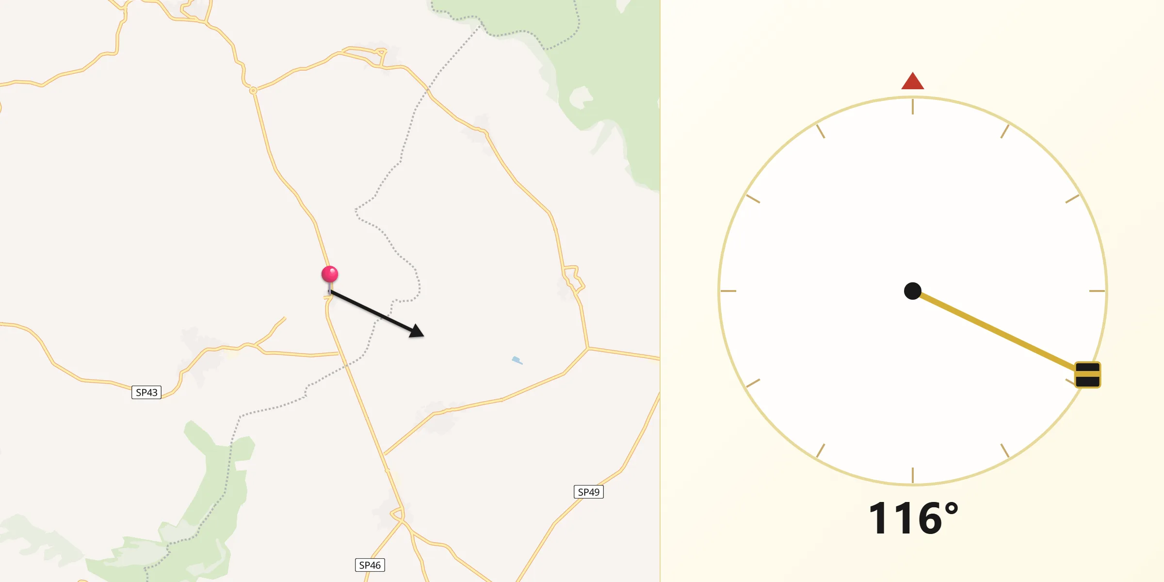 Direzione della Qibla da Baradili