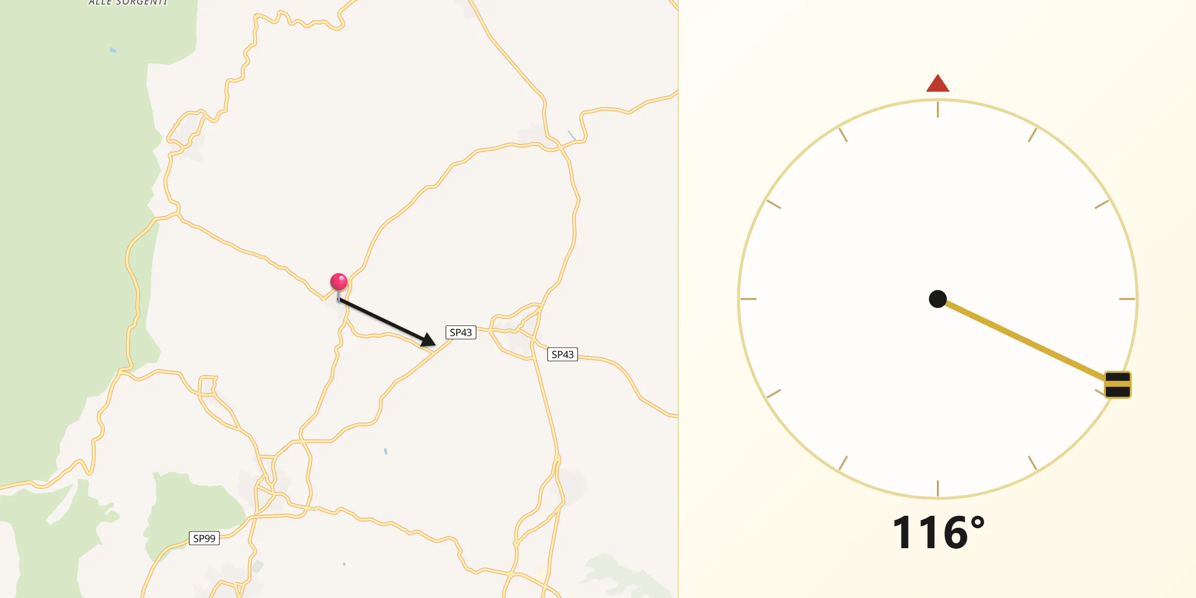Direzione della Qibla da Pompu