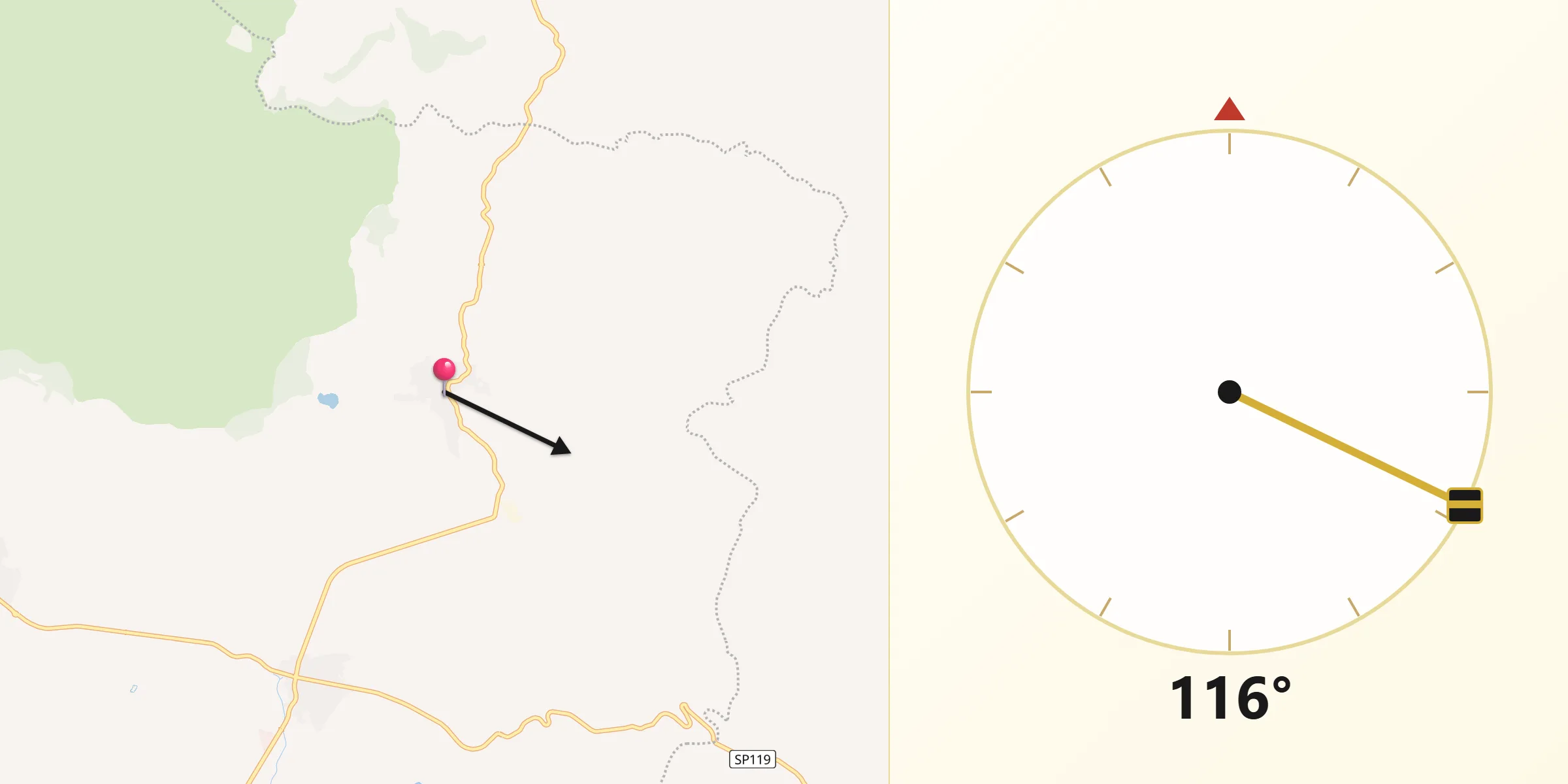 Direzione della Qibla da Gesturi