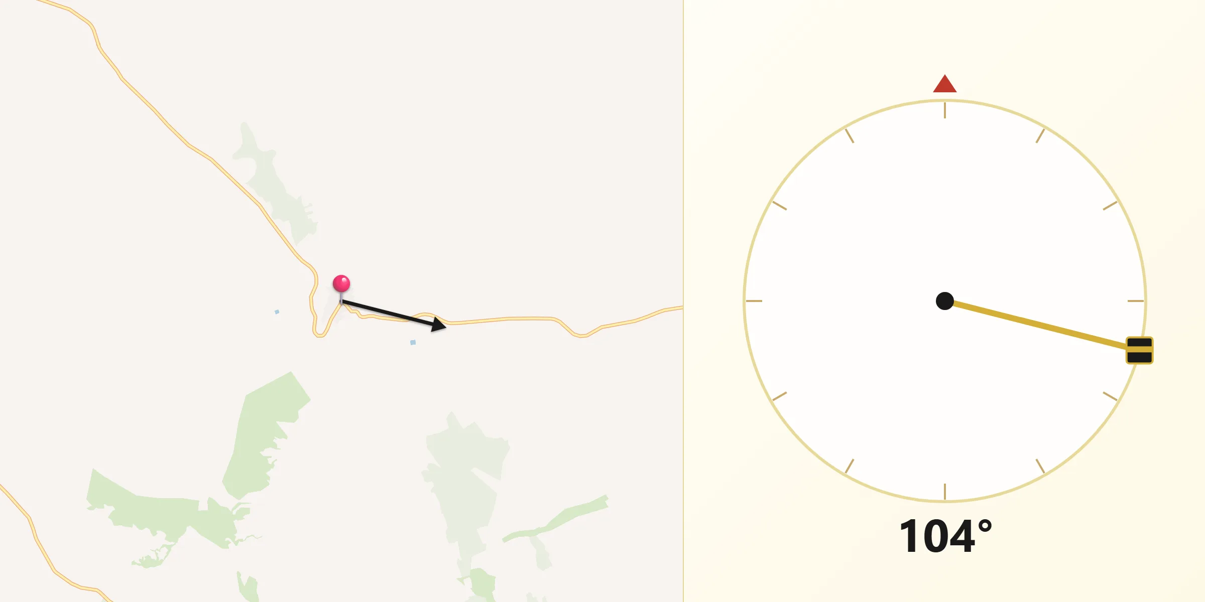 Dirección de la Qibla desde Montalbanejo