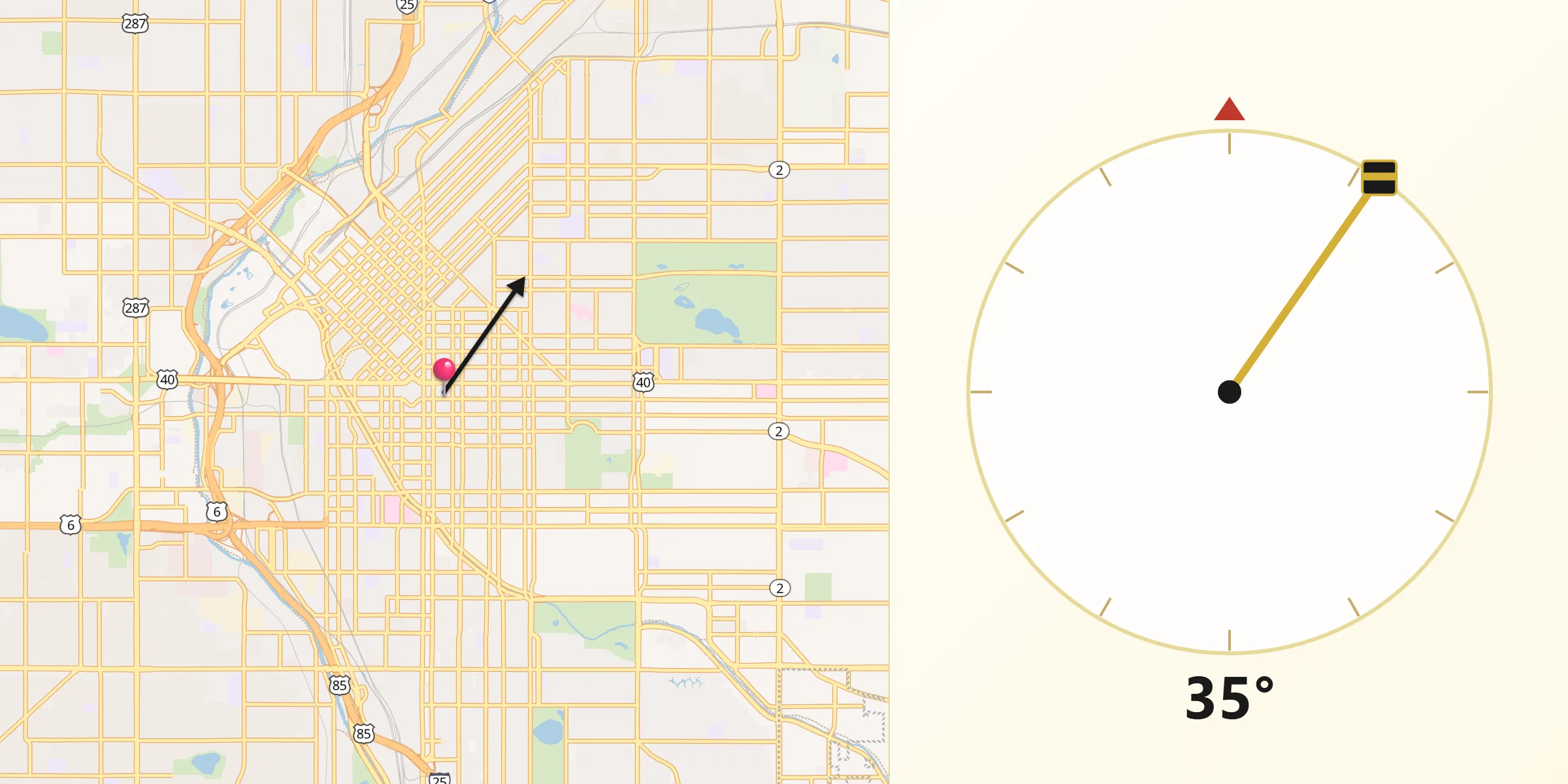 Direzione della Qibla da Denver