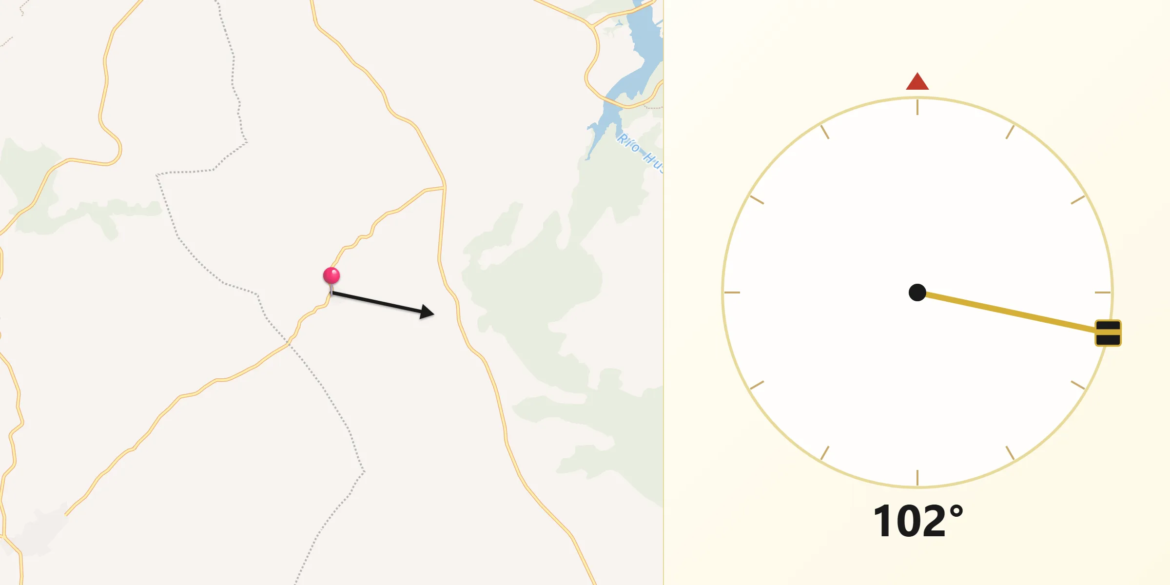 Dirección de la Qibla desde Navalmoralejo