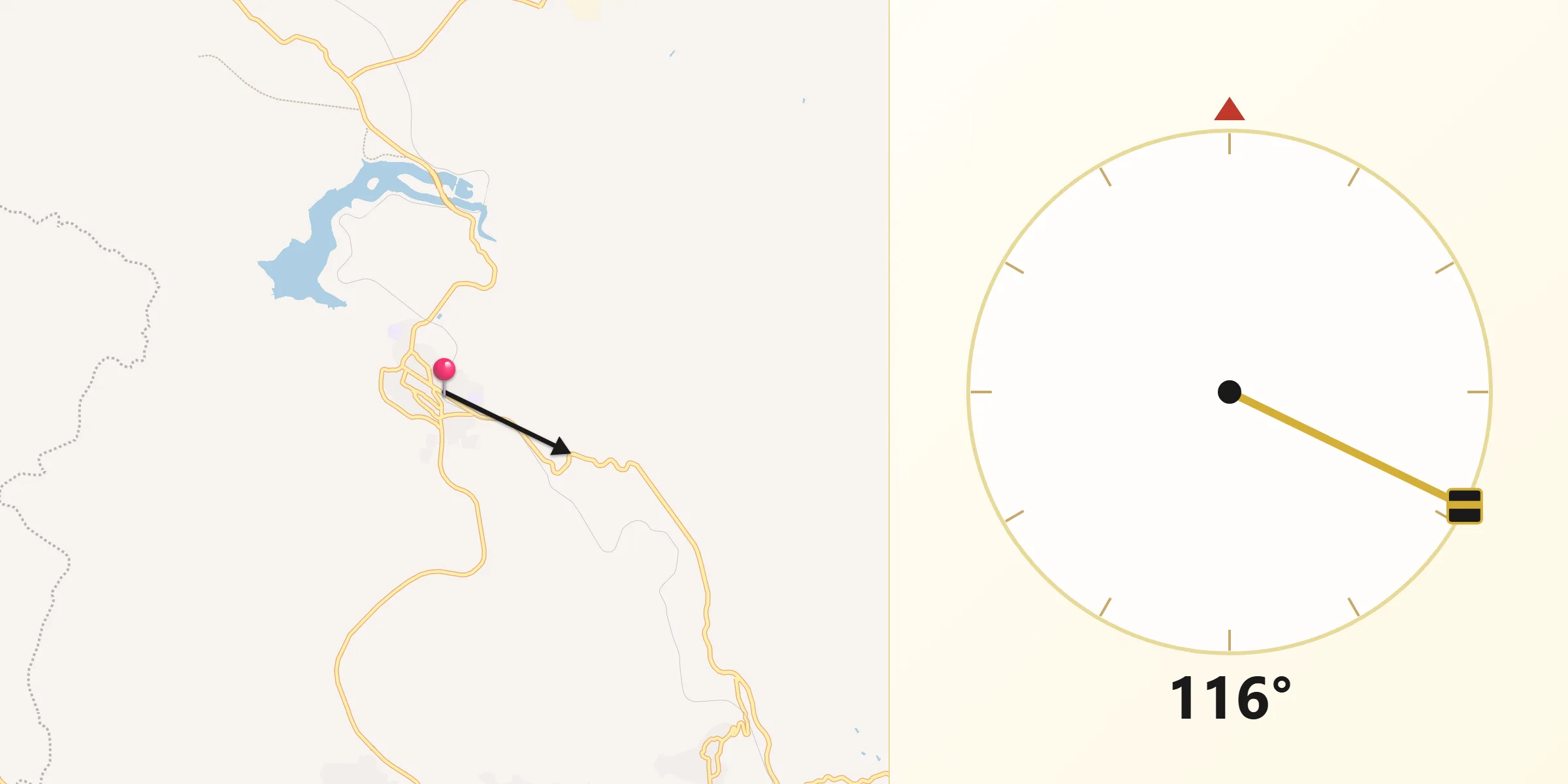 Direzione della Qibla da Isili