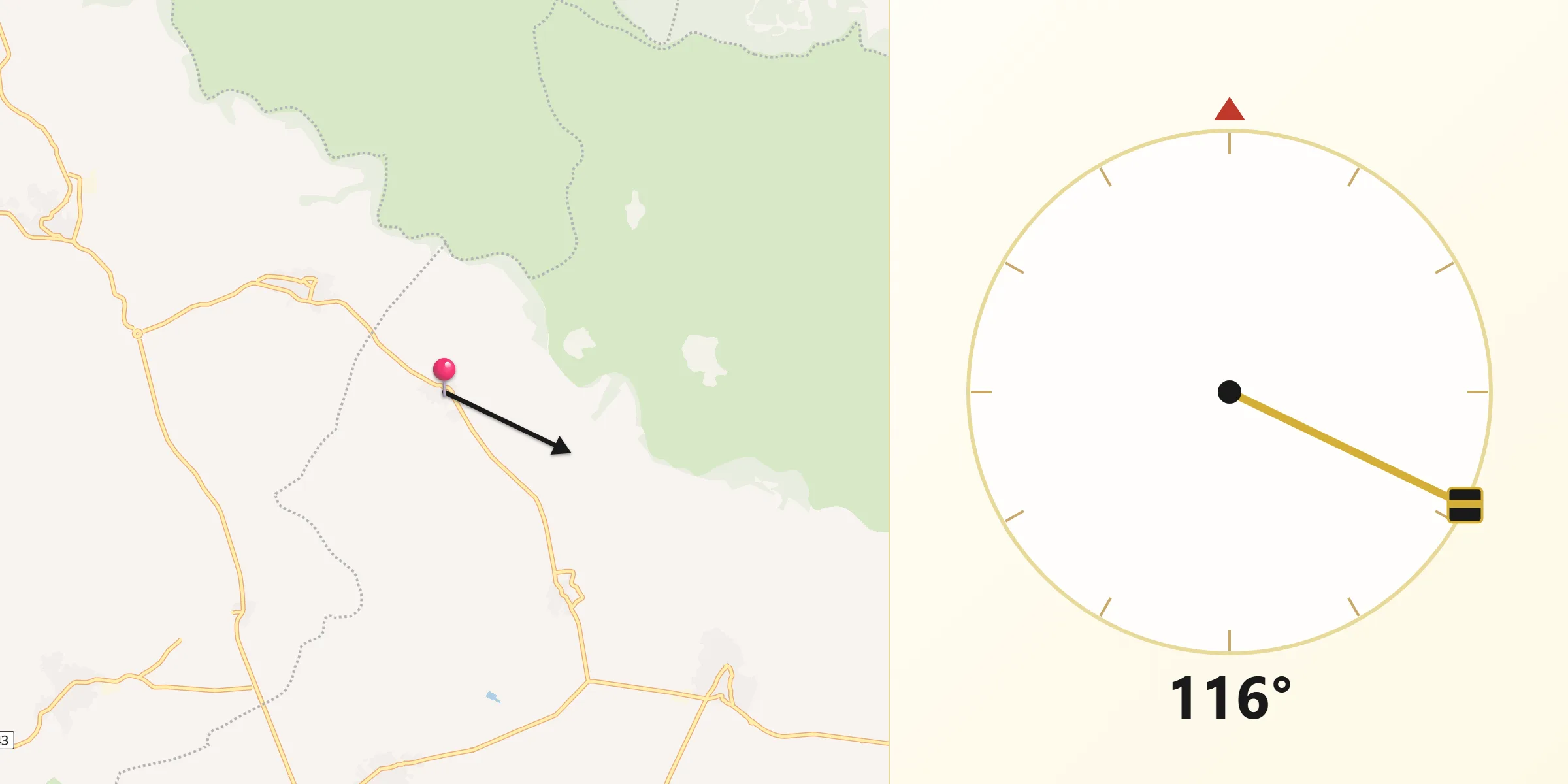 Direzione della Qibla da Genuri