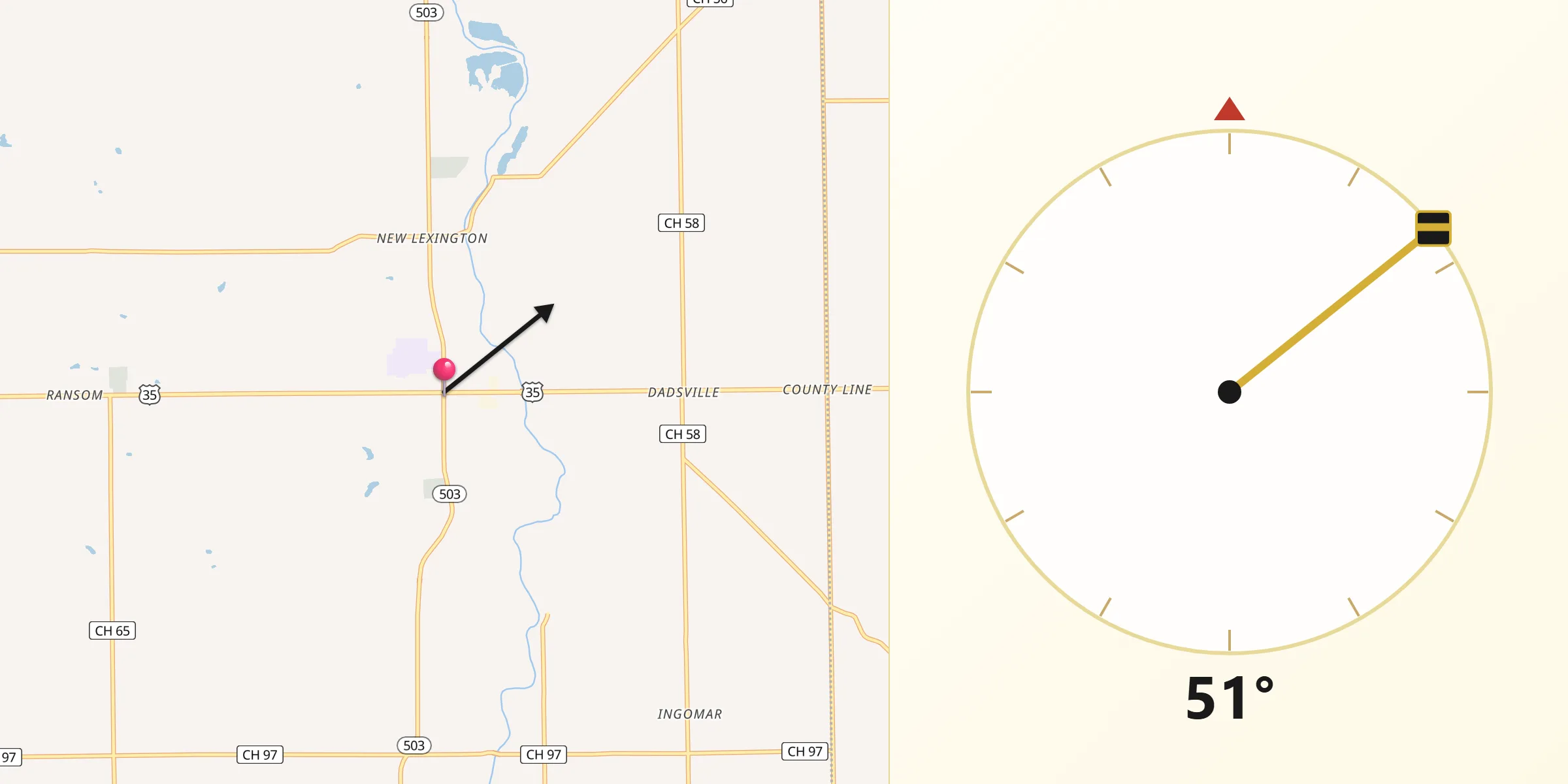 Qibla Direction from West Alexandria