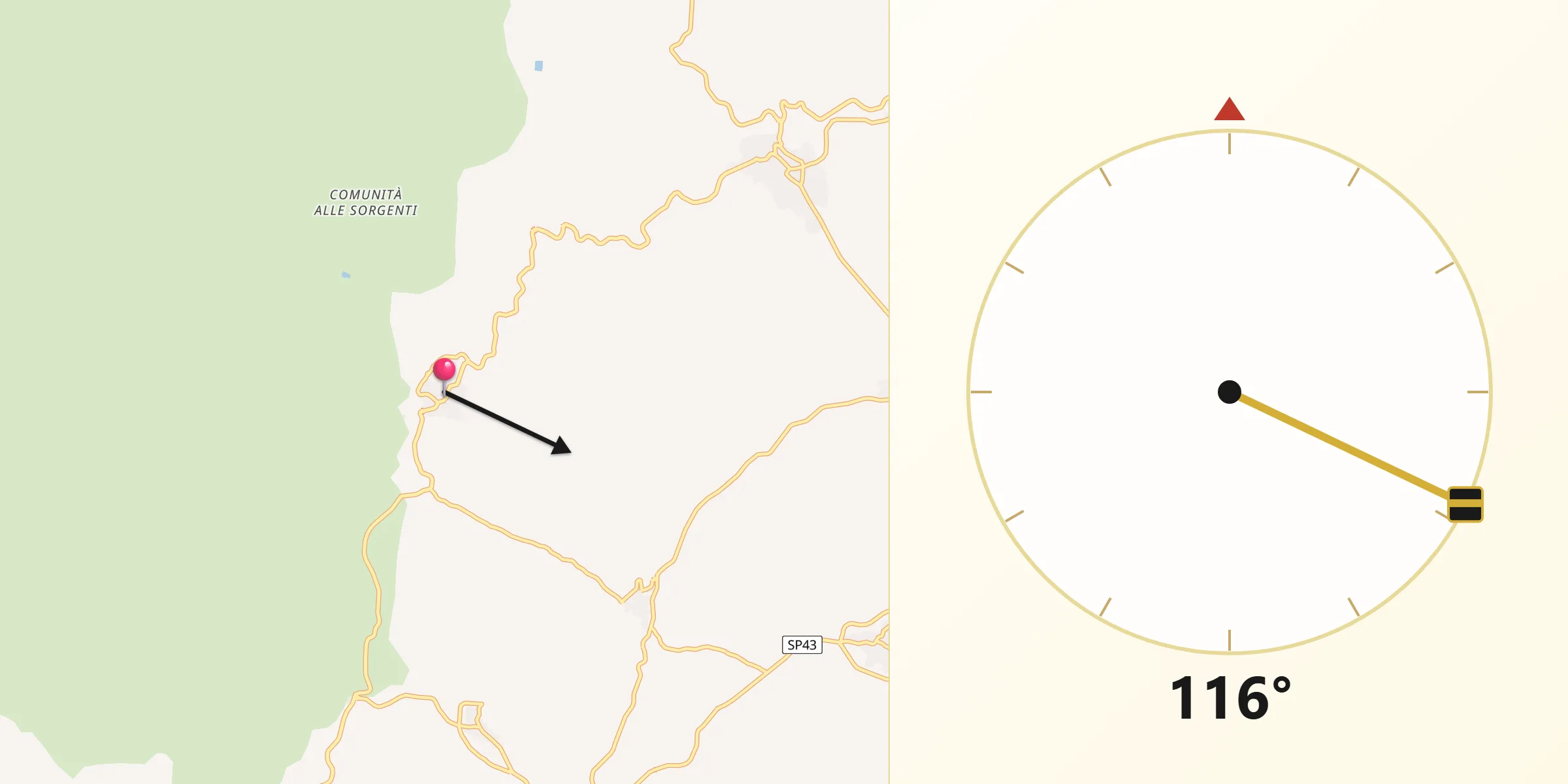 Direzione della Qibla da Morgongiori