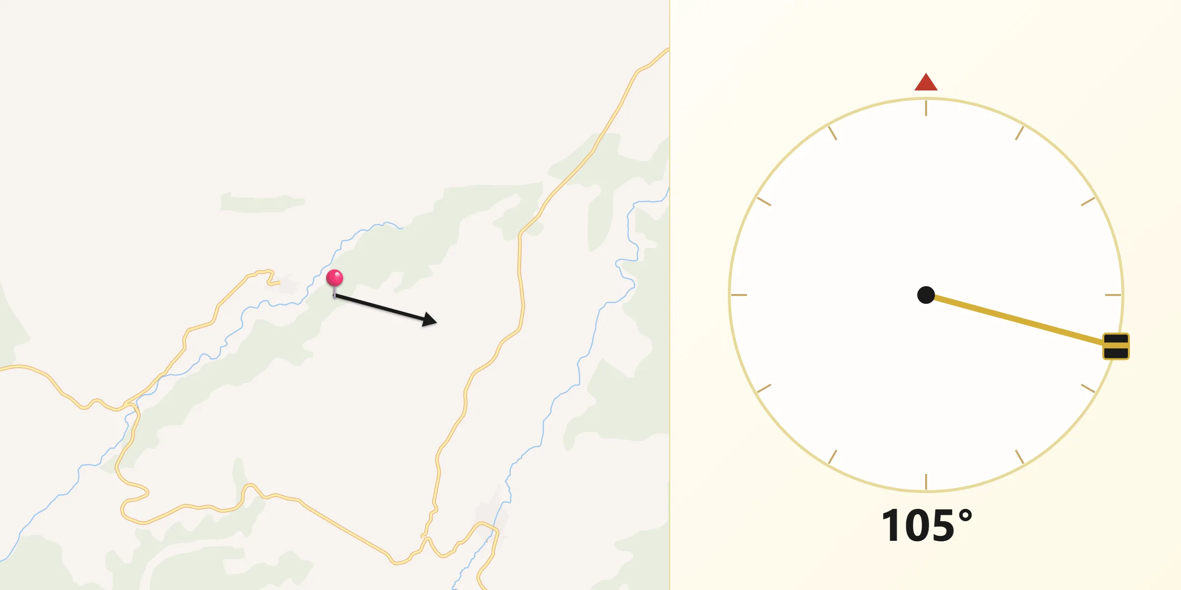 Dirección de la Qibla desde Narboneta
