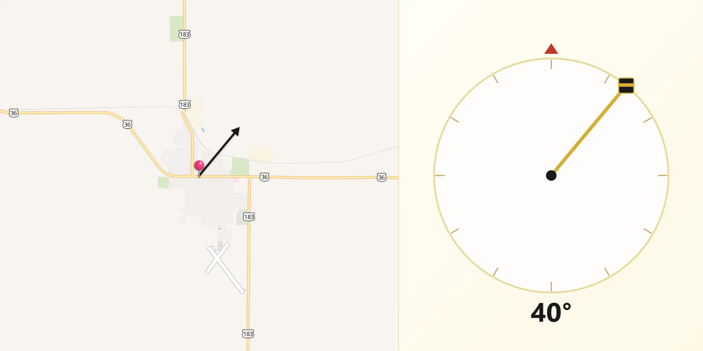 Qibla Direction from Phillipsburg