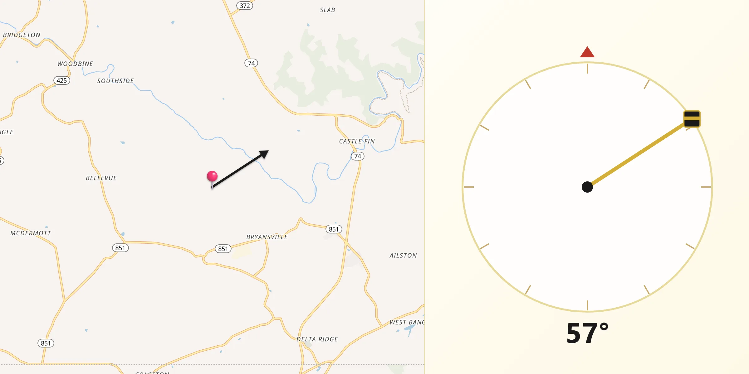 Qibla Direction from Susquehanna Trails