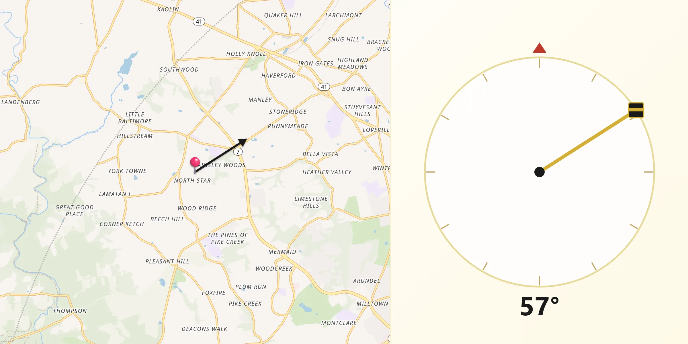 Qibla Direction from North Star