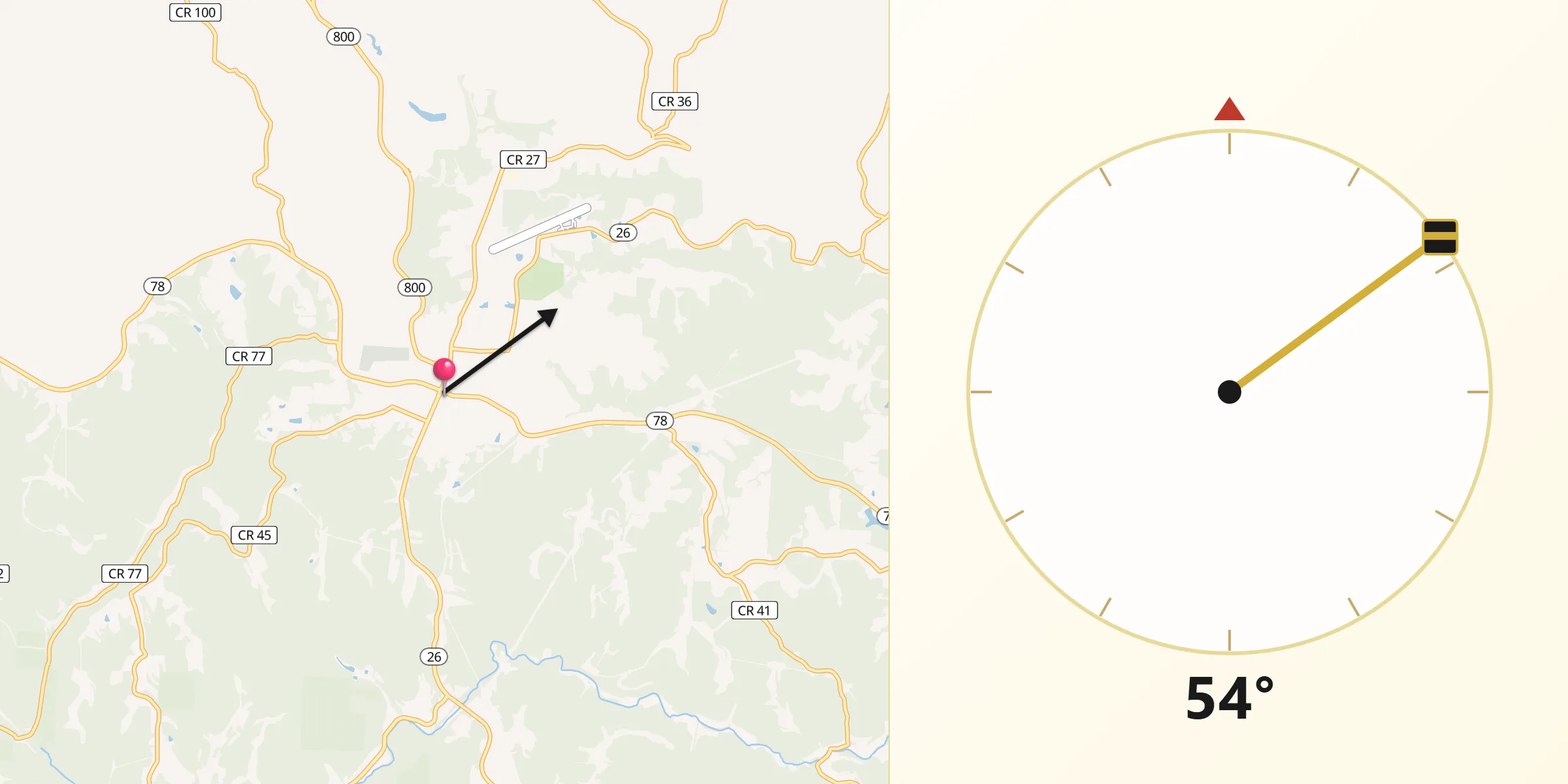 Qibla Direction from Woodsfield