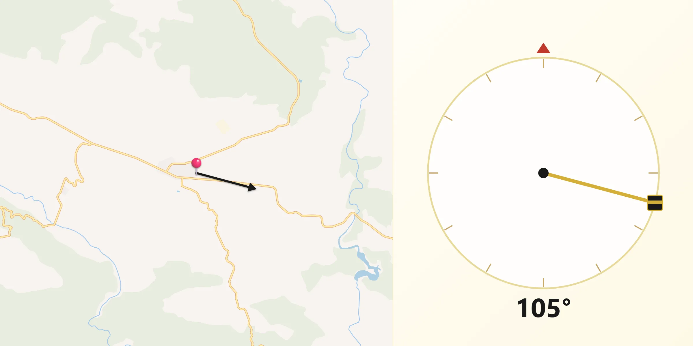 Dirección de la Qibla desde Cardenete