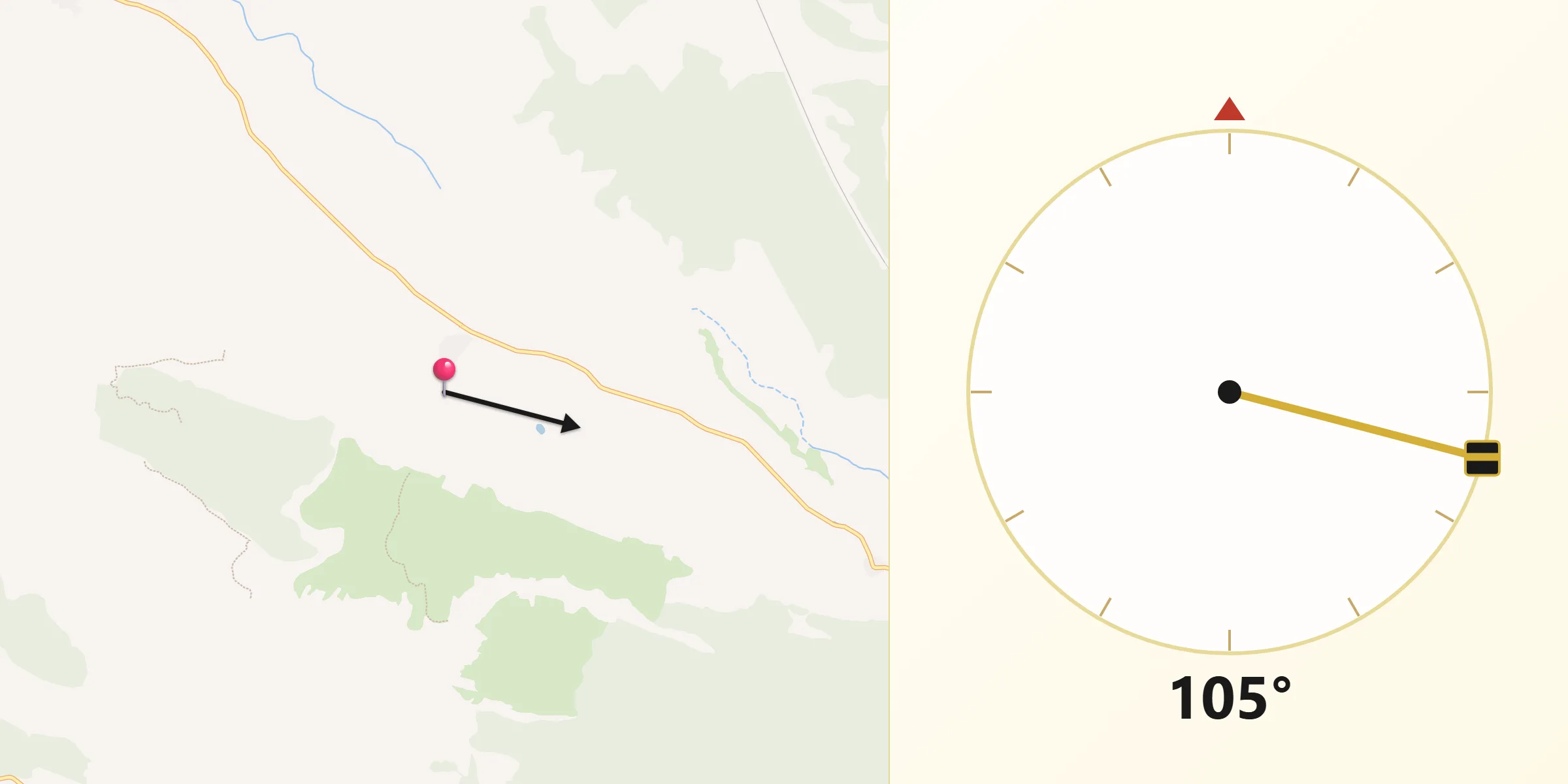 Dirección de la Qibla desde Chumillas