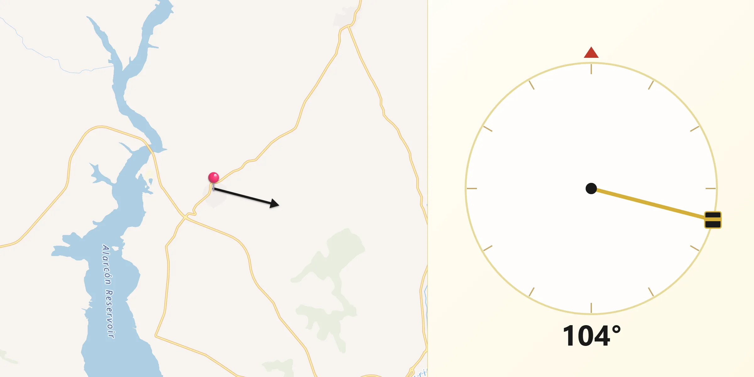 Dirección de la Qibla desde Villaverde y Pasaconsol