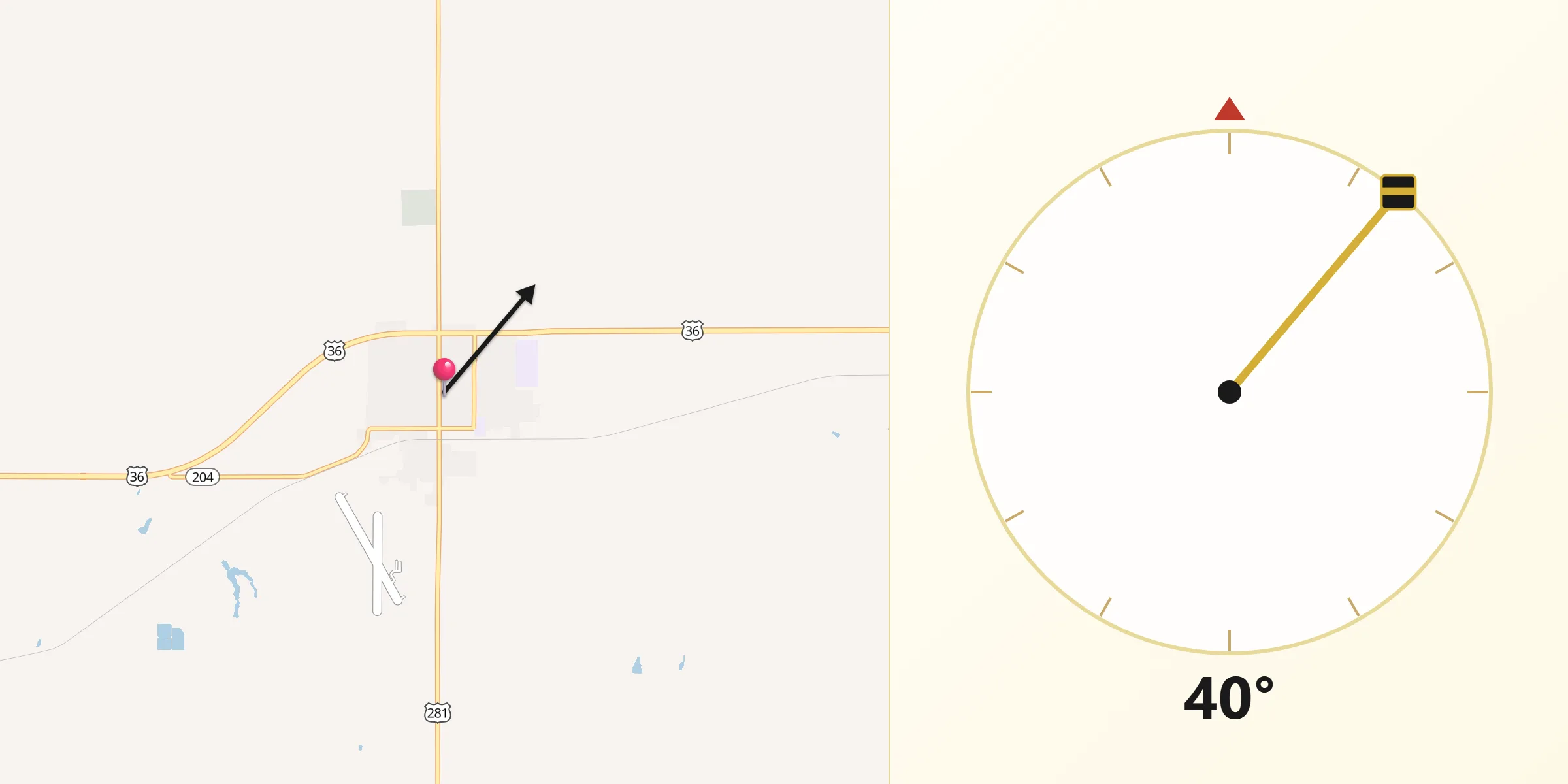 Qibla Direction from Smith Center