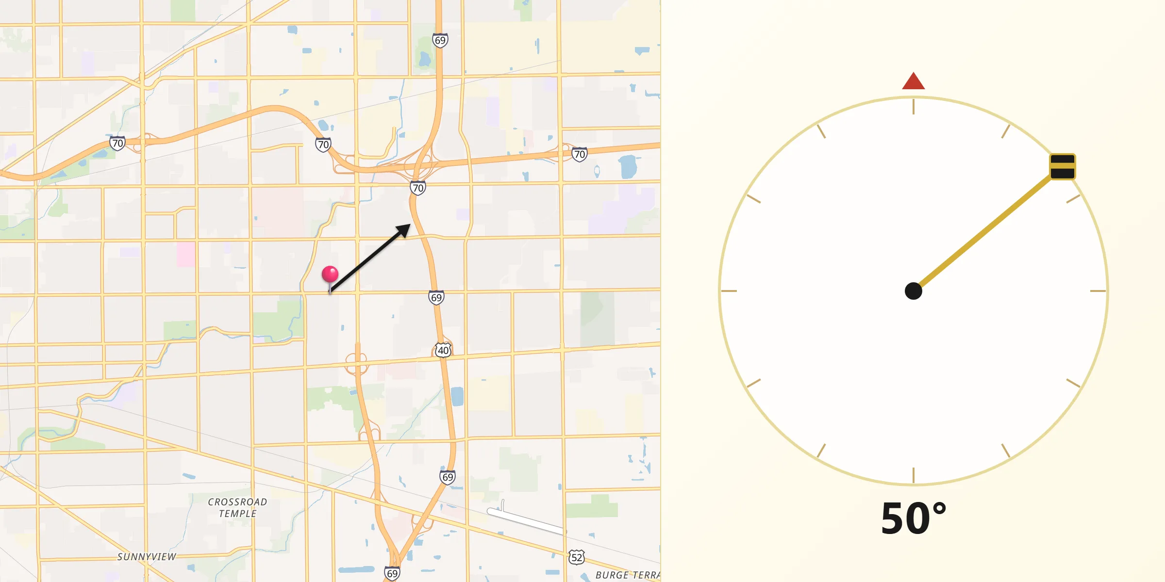 Qibla Direction from Warren Park