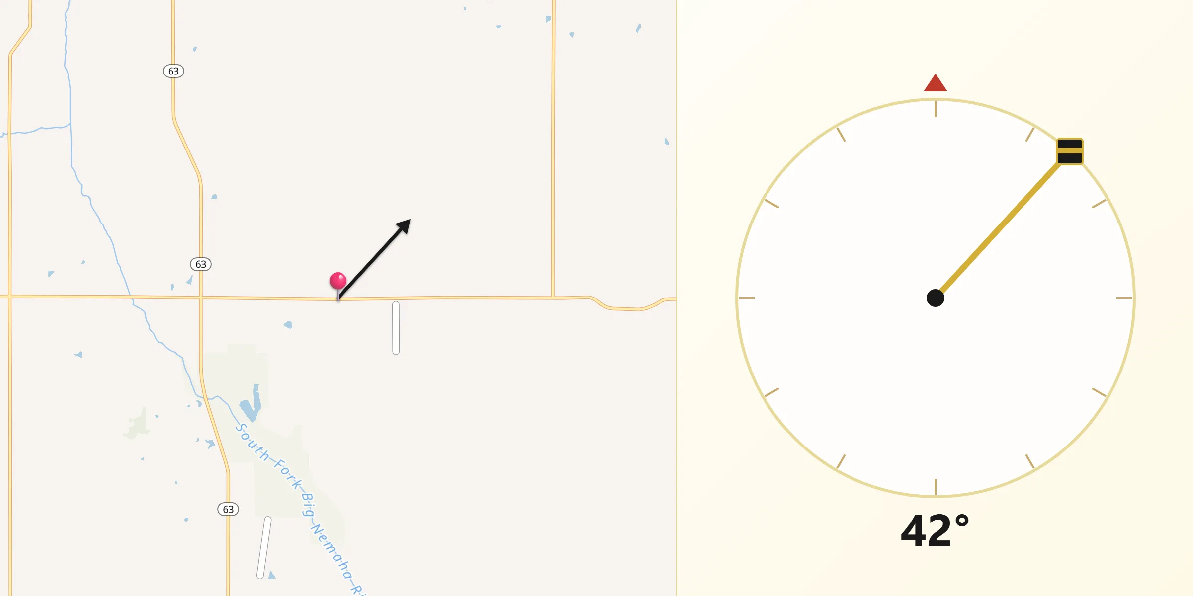 Qibla Direction from Nemaha