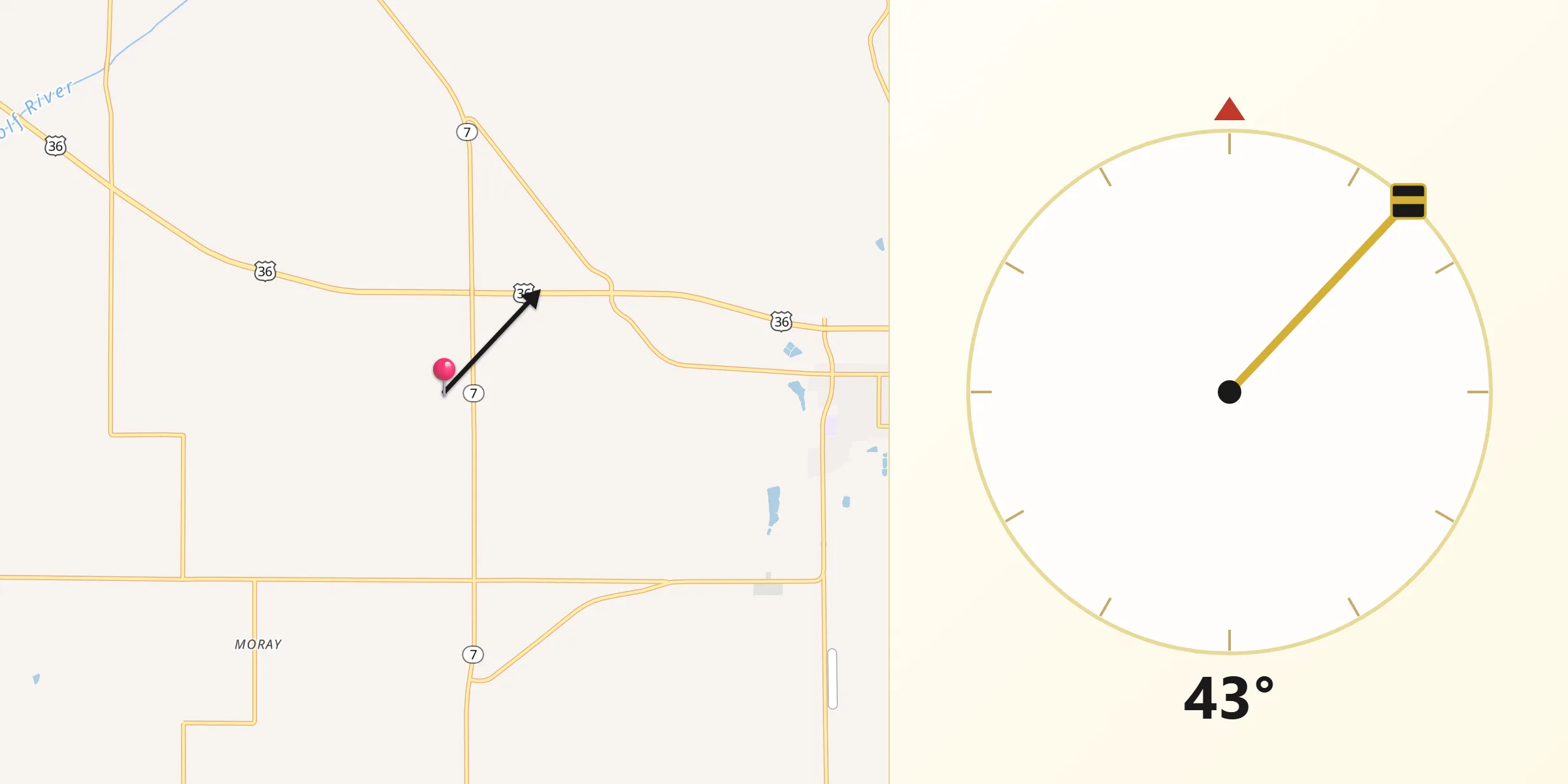 Qibla Direction from Doniphan