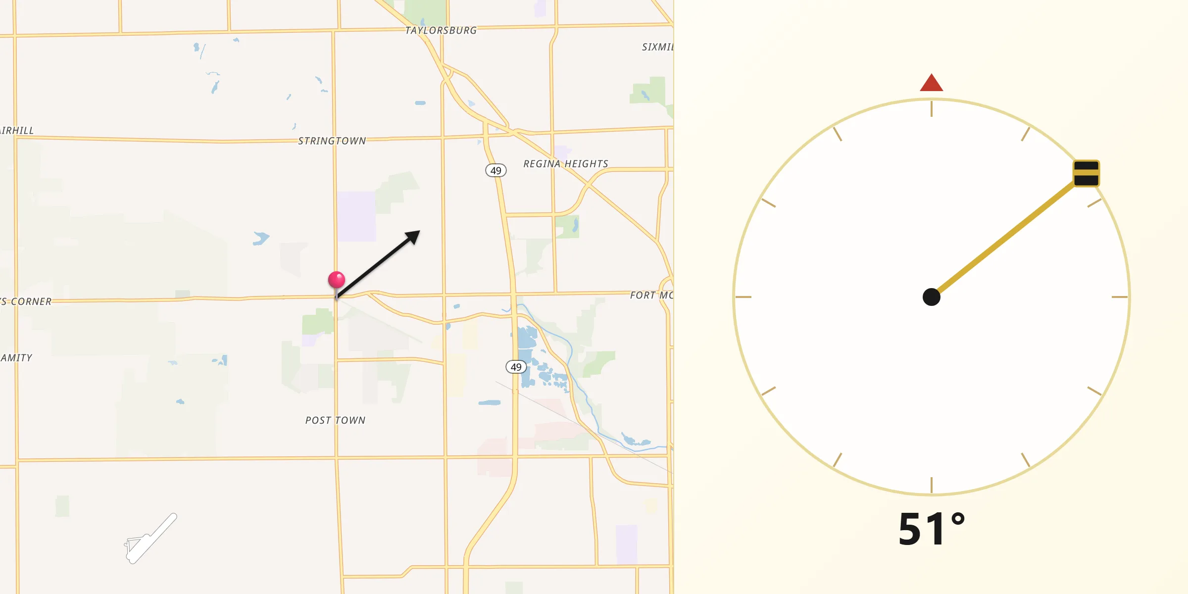 Qibla Direction from Trotwood