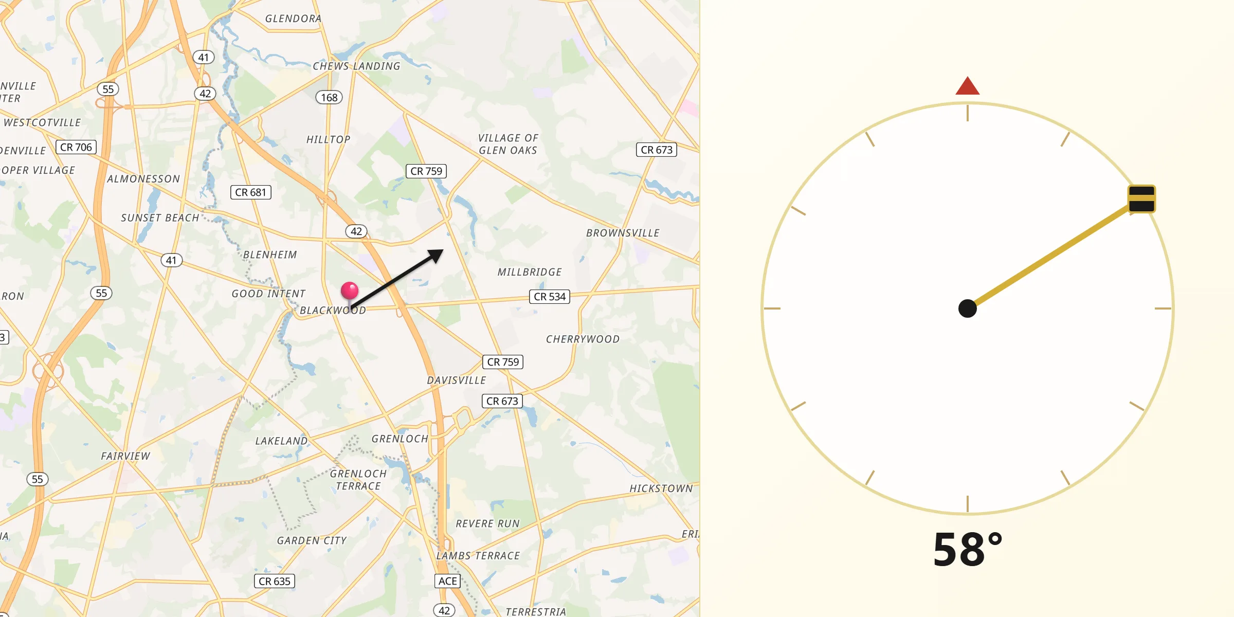 Qibla Direction from Blackwood