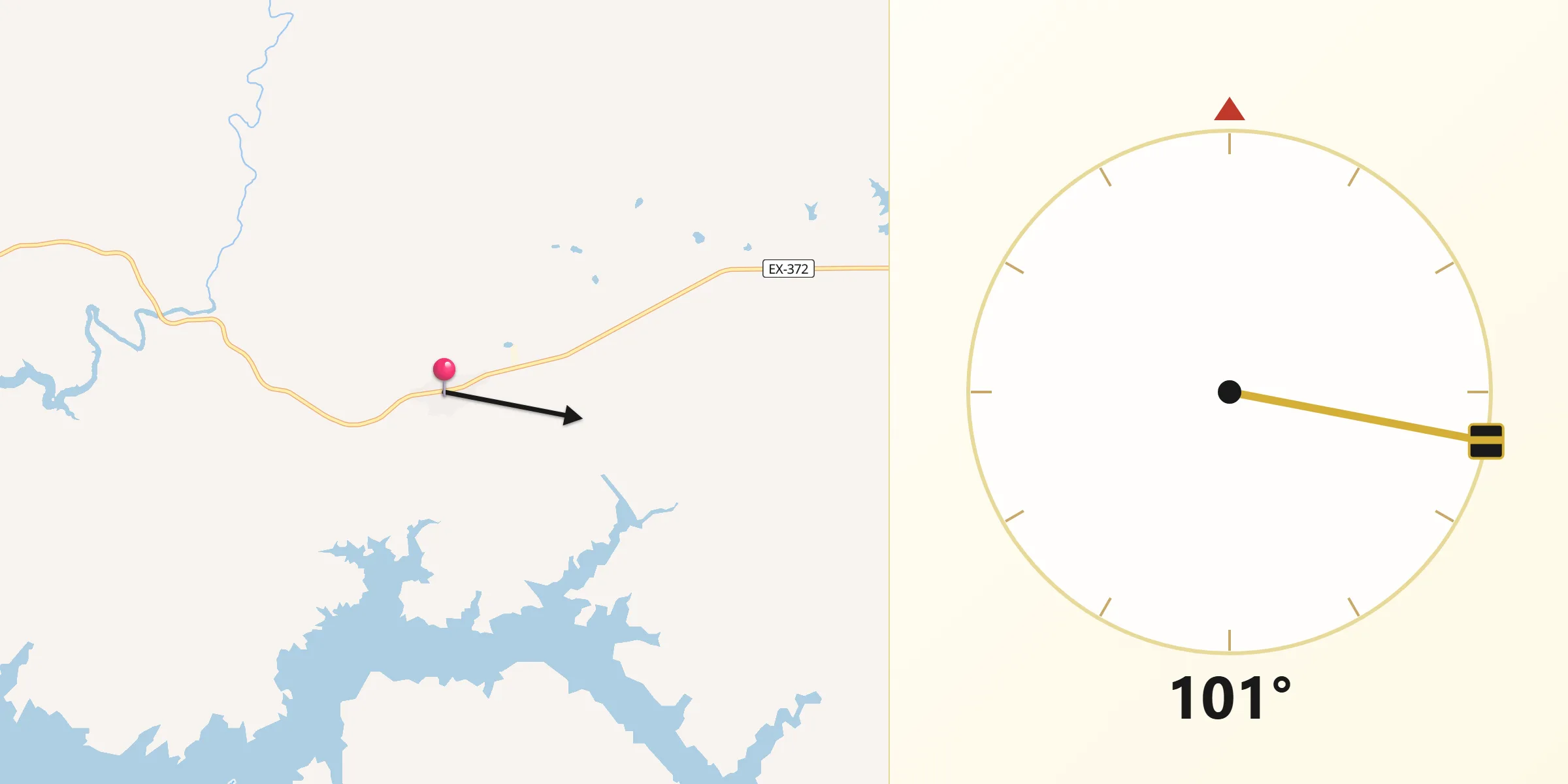 Dirección de la Qibla desde Acehúche