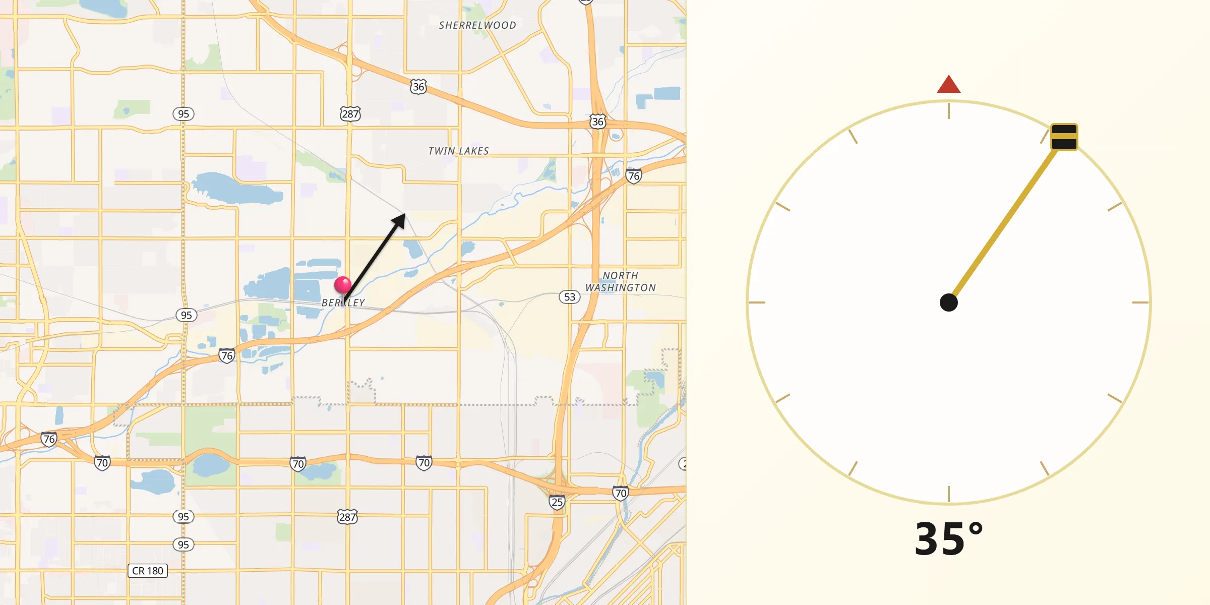 Qibla Direction from Berkley