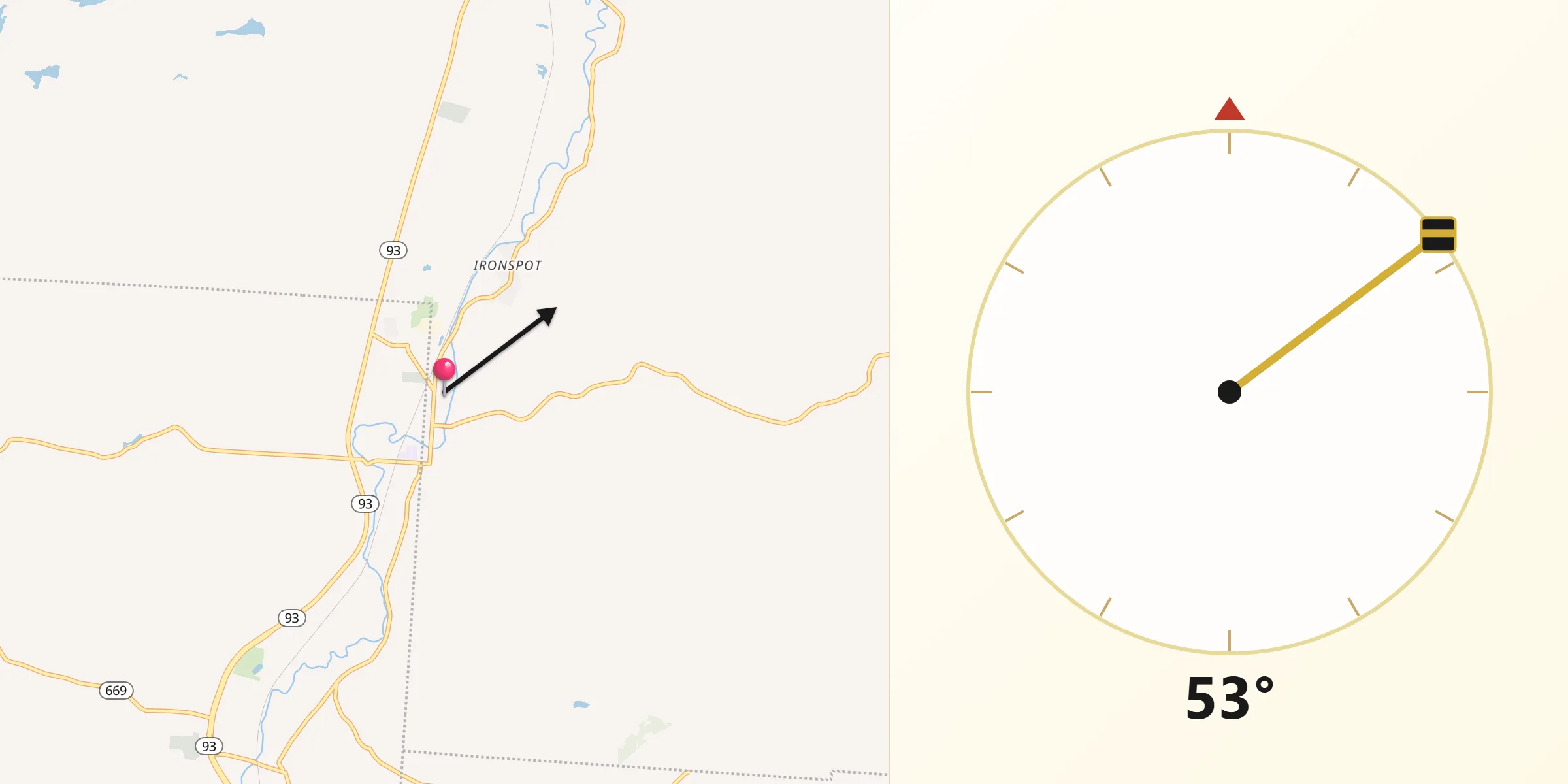 Dirección de la Qibla desde Roseville