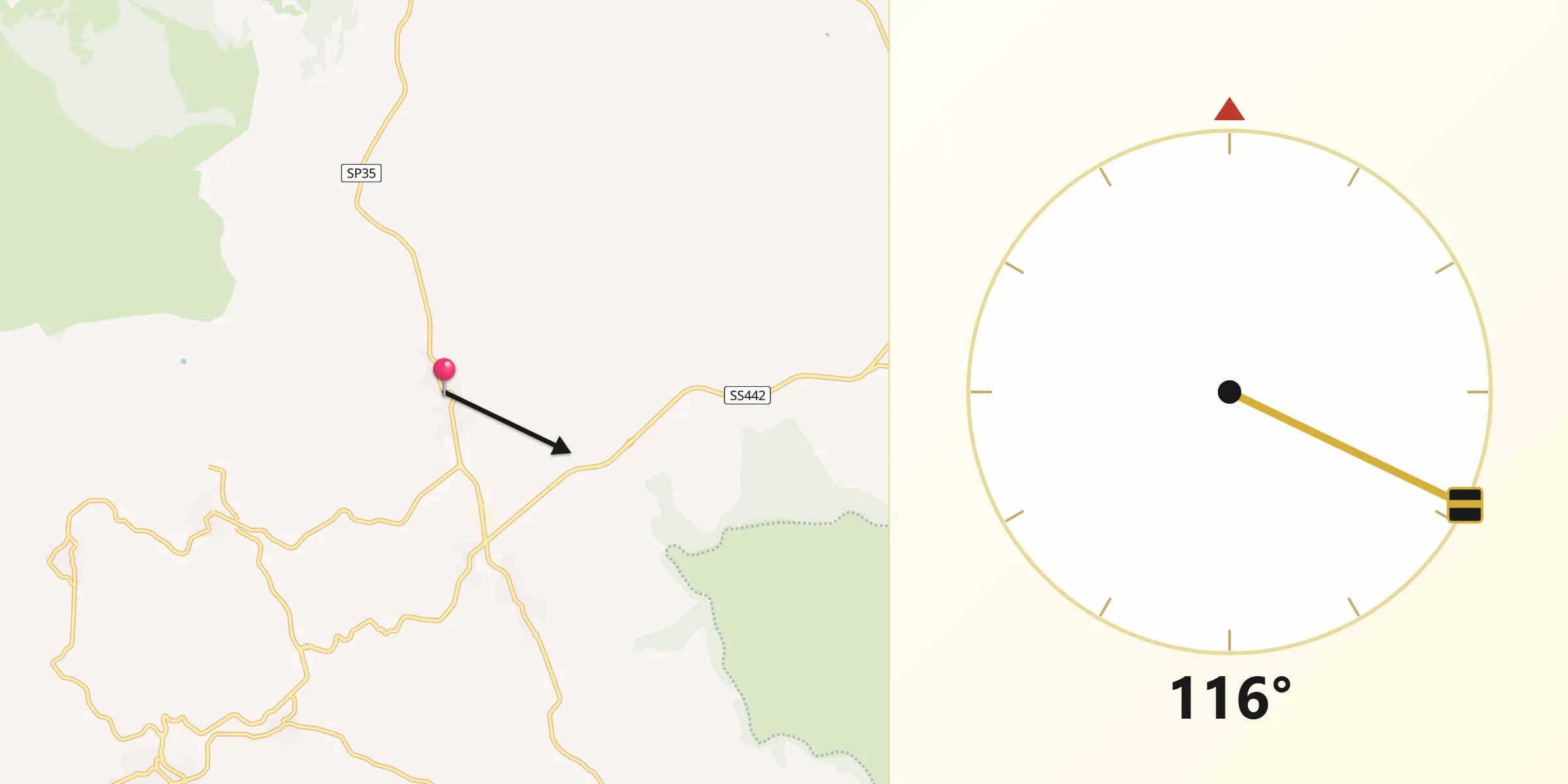 Direzione della Qibla da Usellus