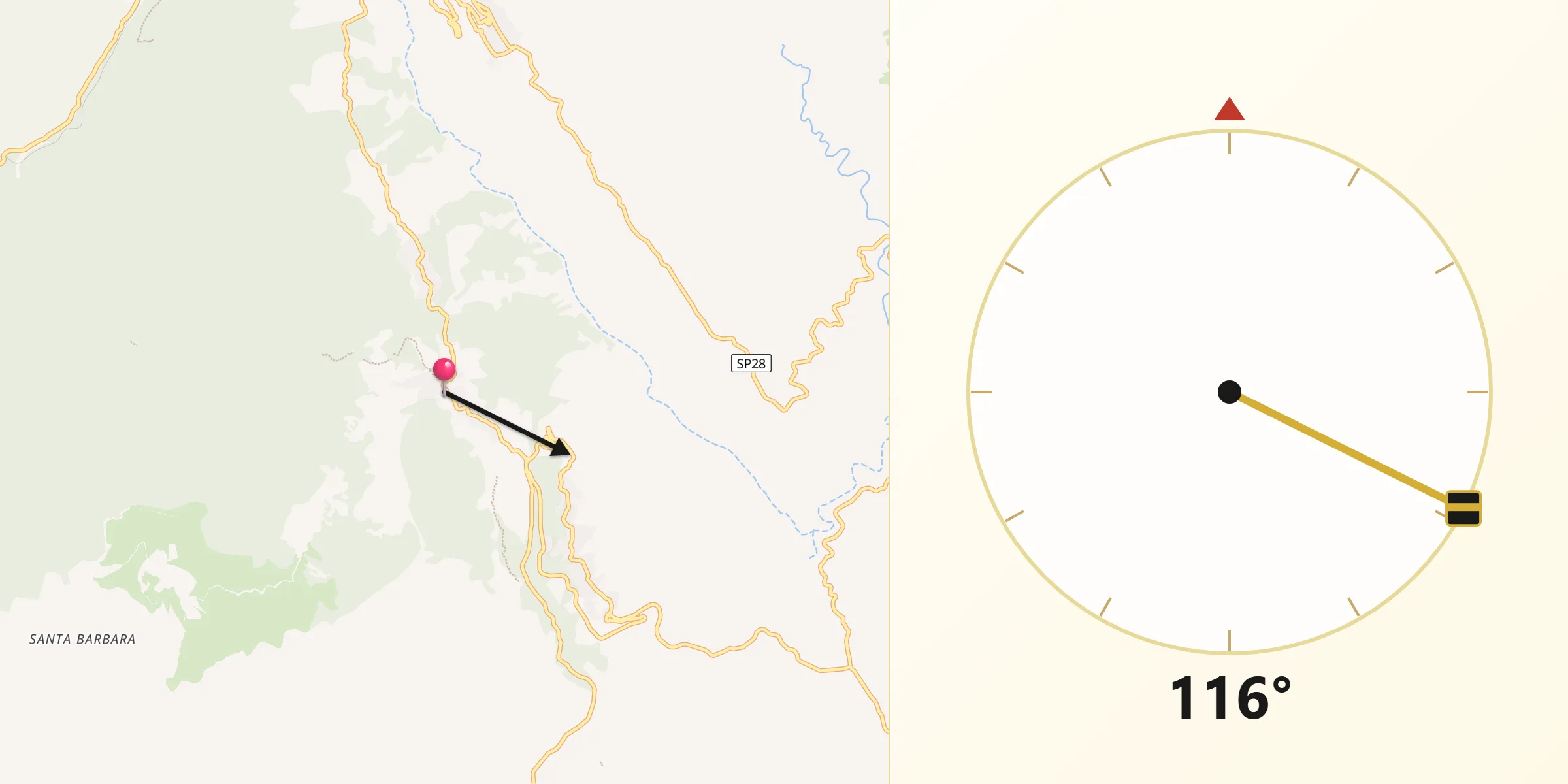 Direzione della Qibla da Ulassai