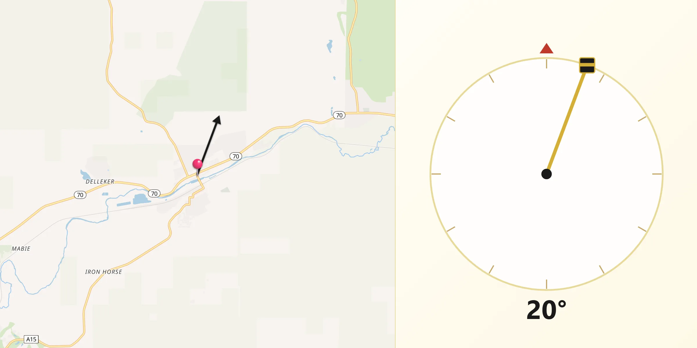 Qibla Direction from Portola