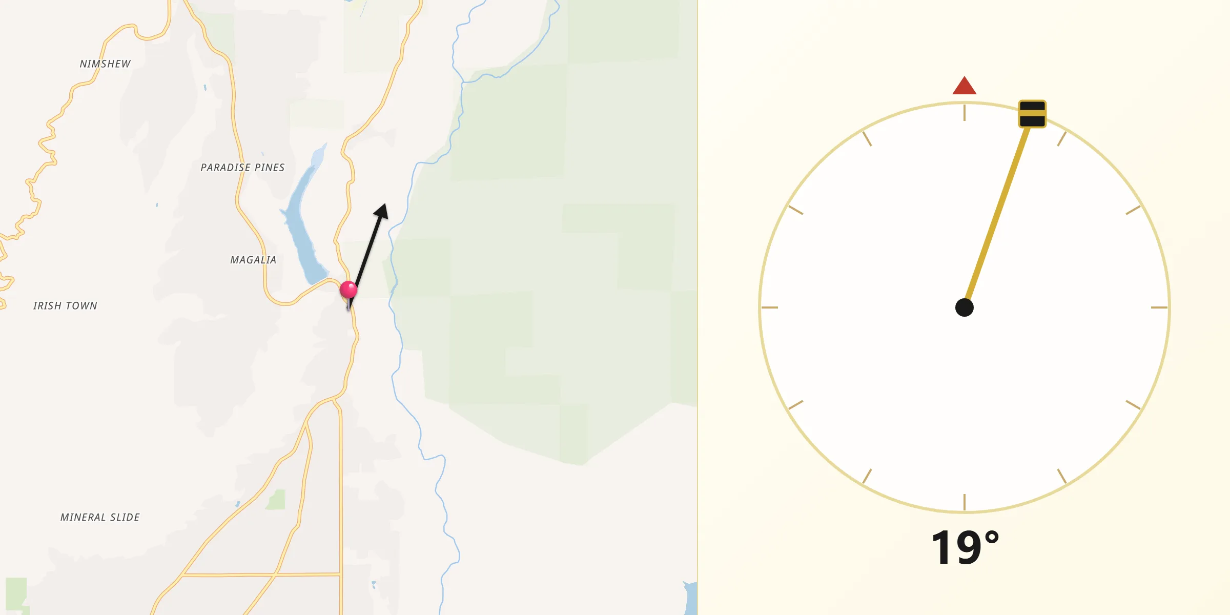 Qibla Direction from Magalia