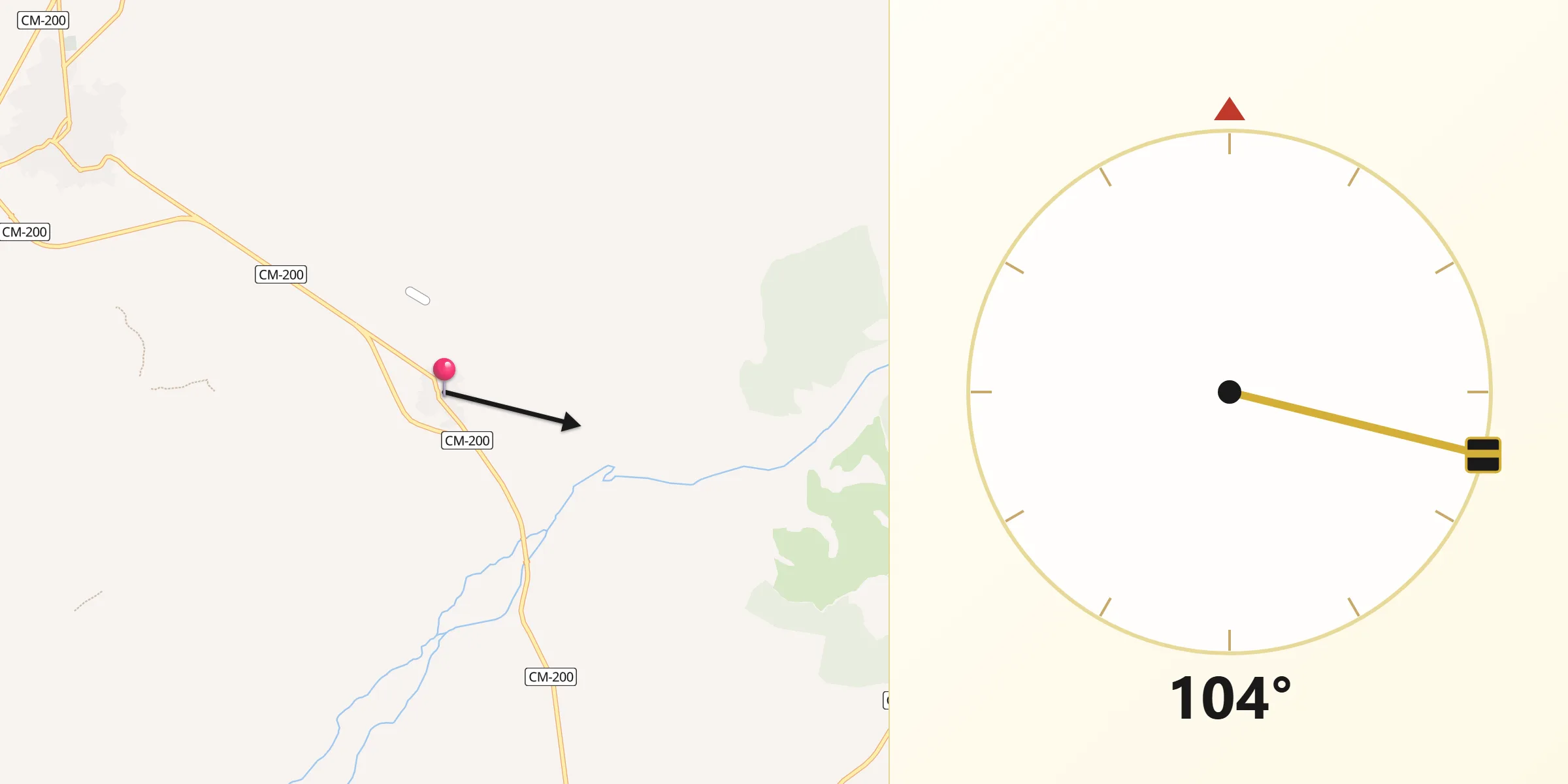 Dirección de la Qibla desde Pozorrubio