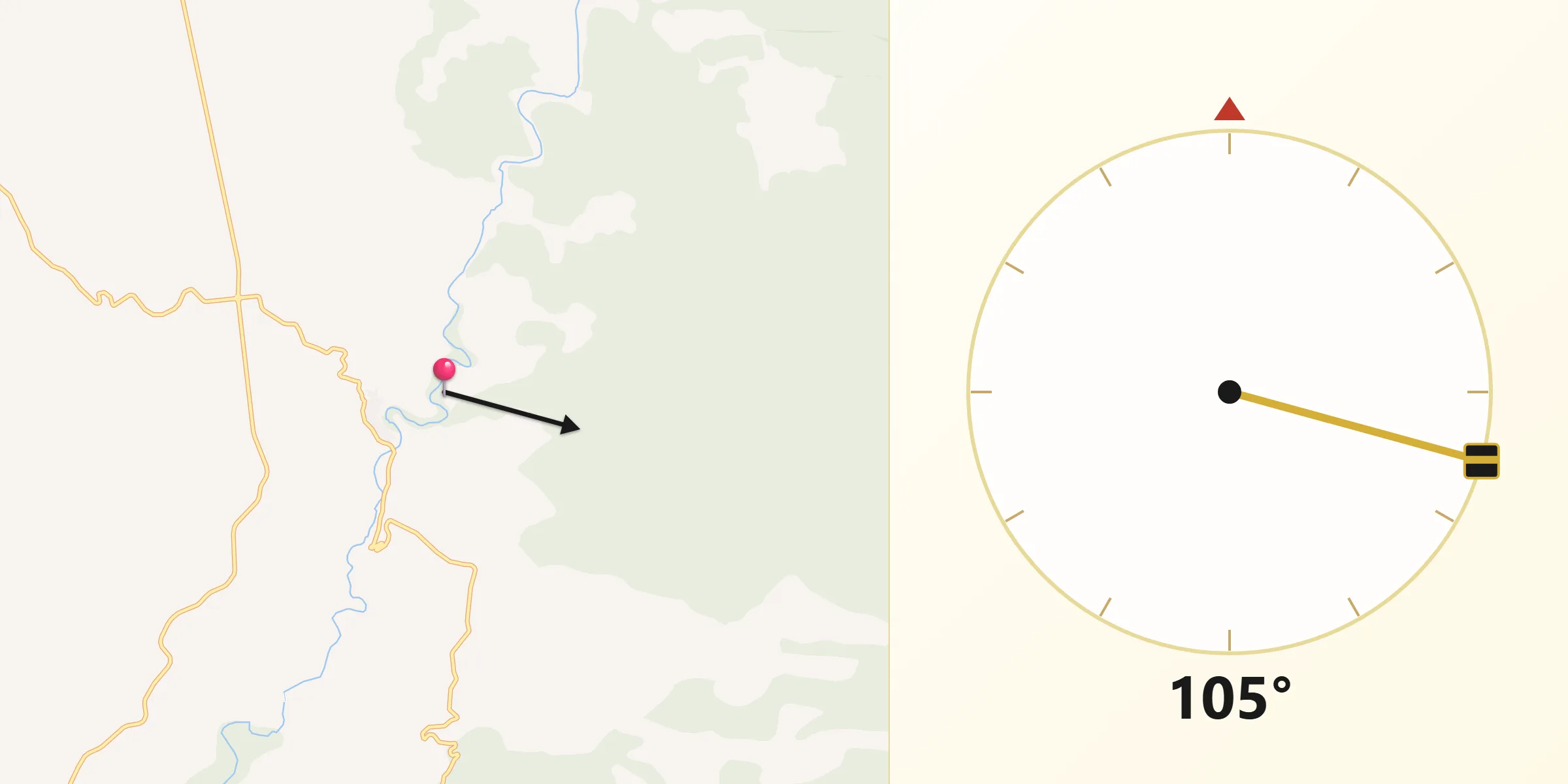 Dirección de la Qibla desde Garaballa
