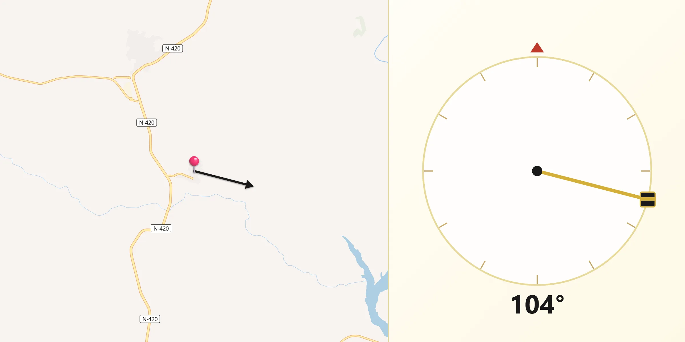 Dirección de la Qibla desde Belmontejo