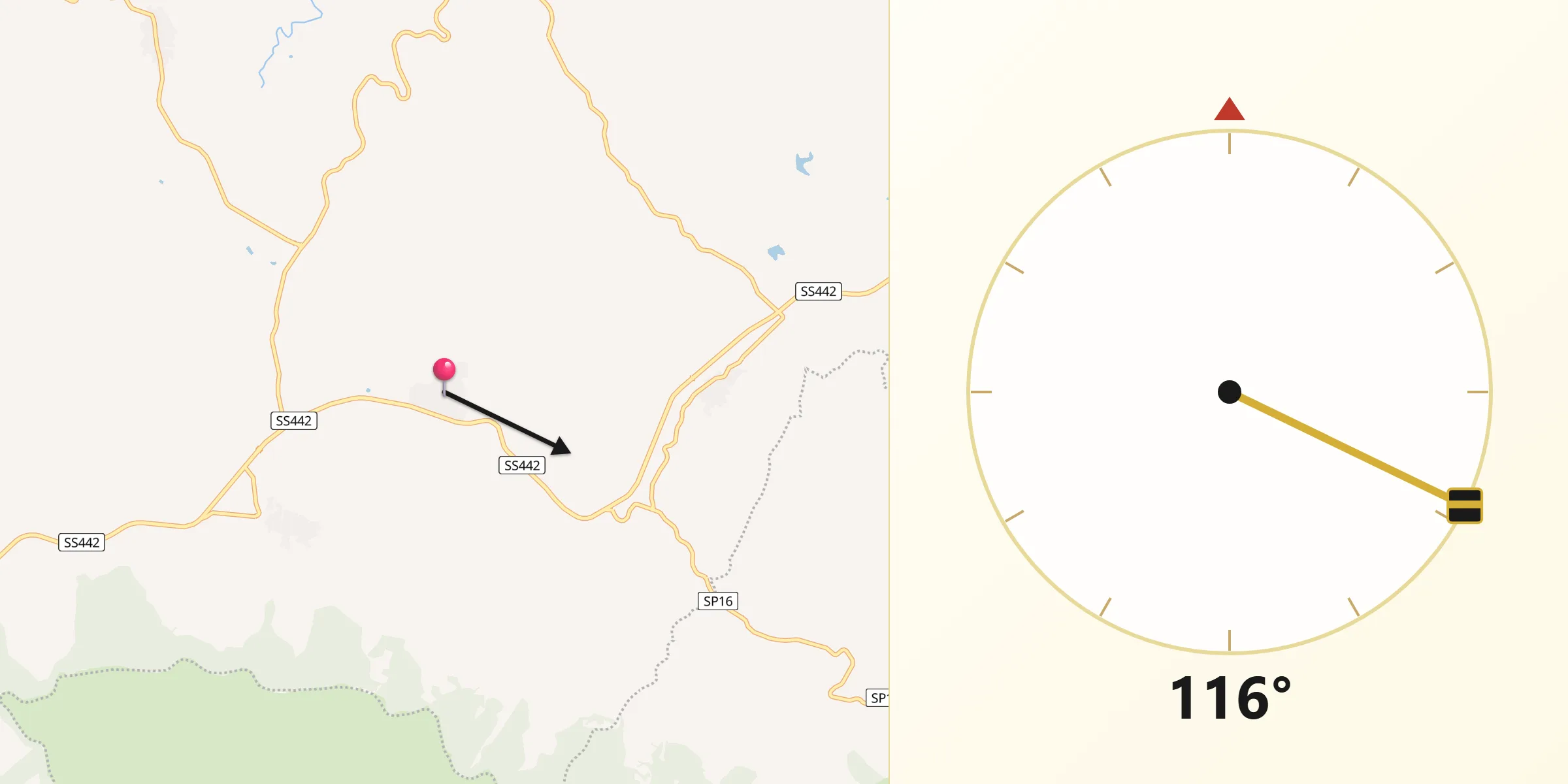 Direzione della Qibla da Senis