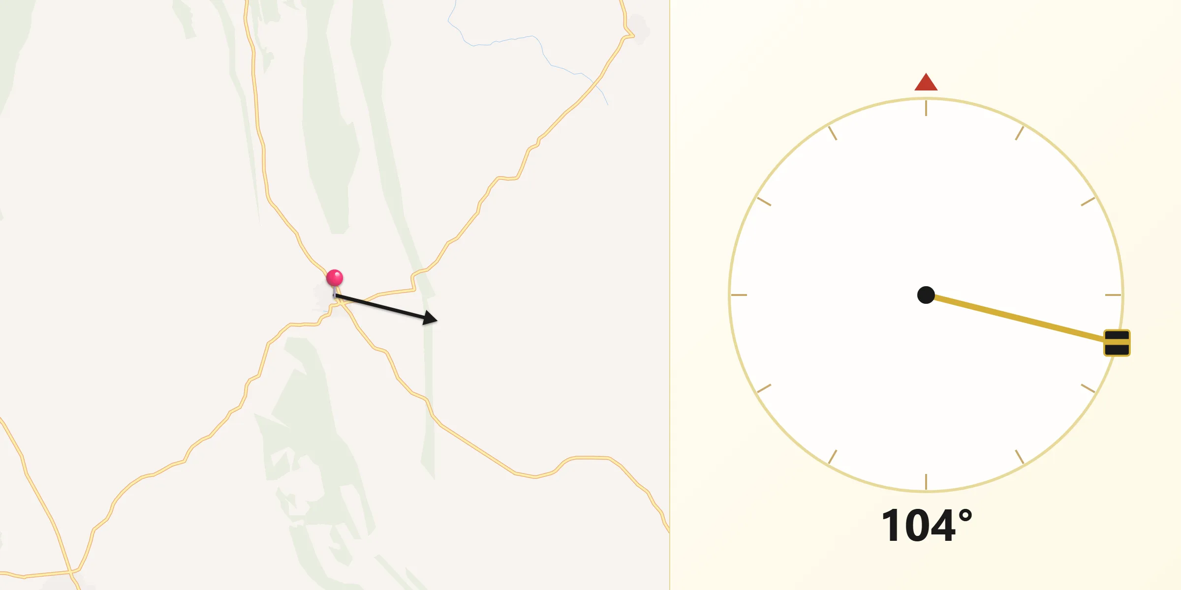 Dirección de la Qibla desde Almonacid del Marquesado