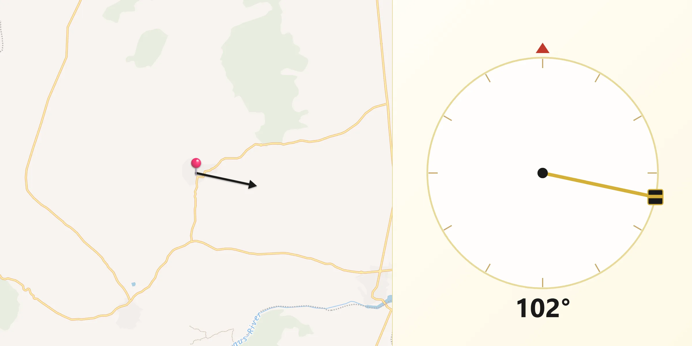 Dirección de la Qibla desde Torrico