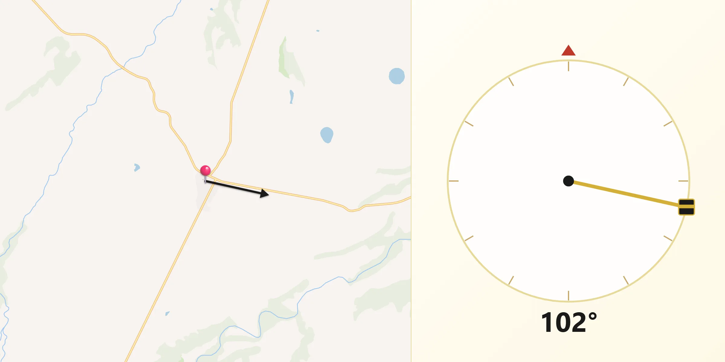 Dirección de la Qibla desde San Bartolomé de las Abiertas