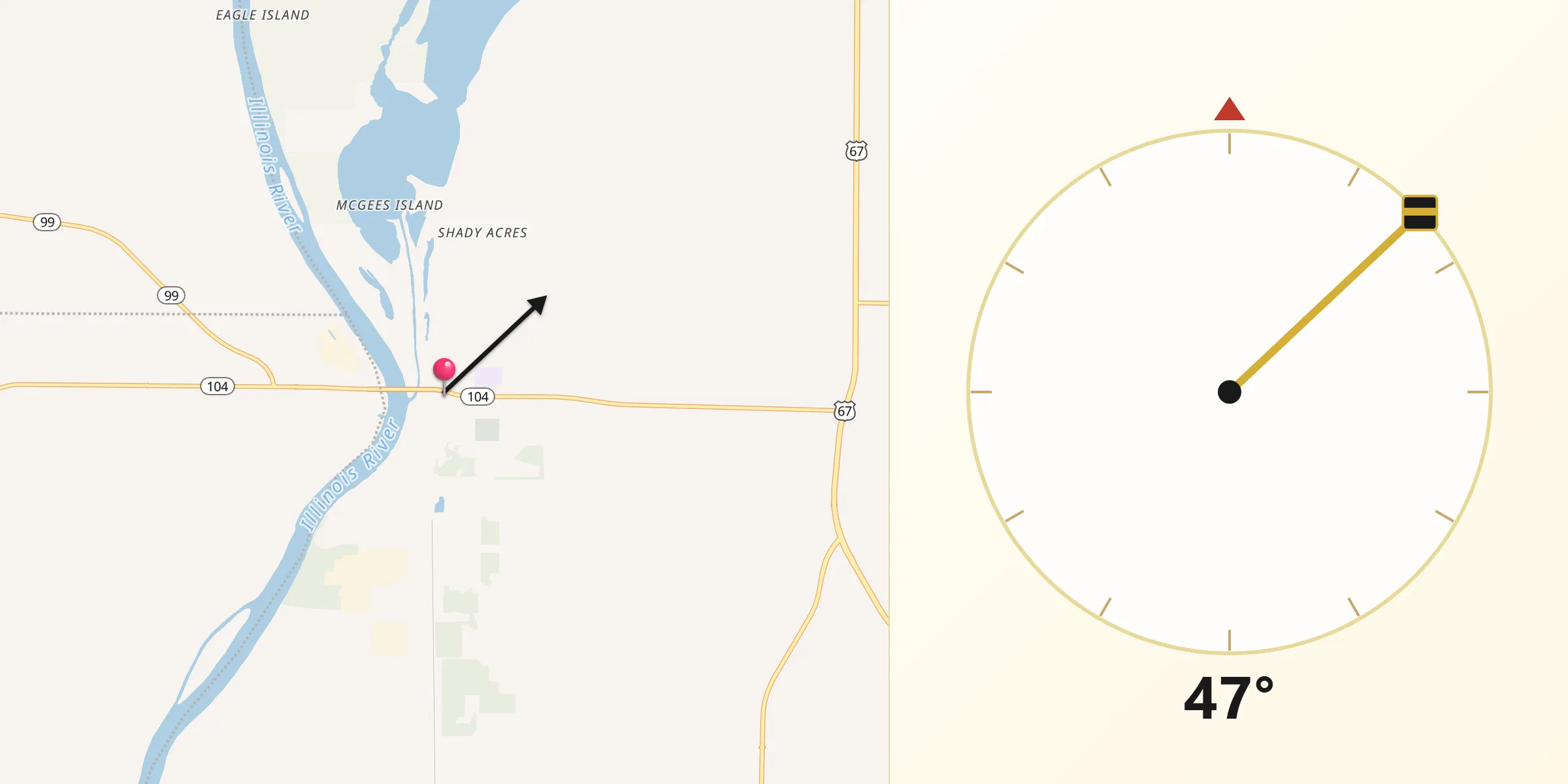Qibla Direction from Meredosia