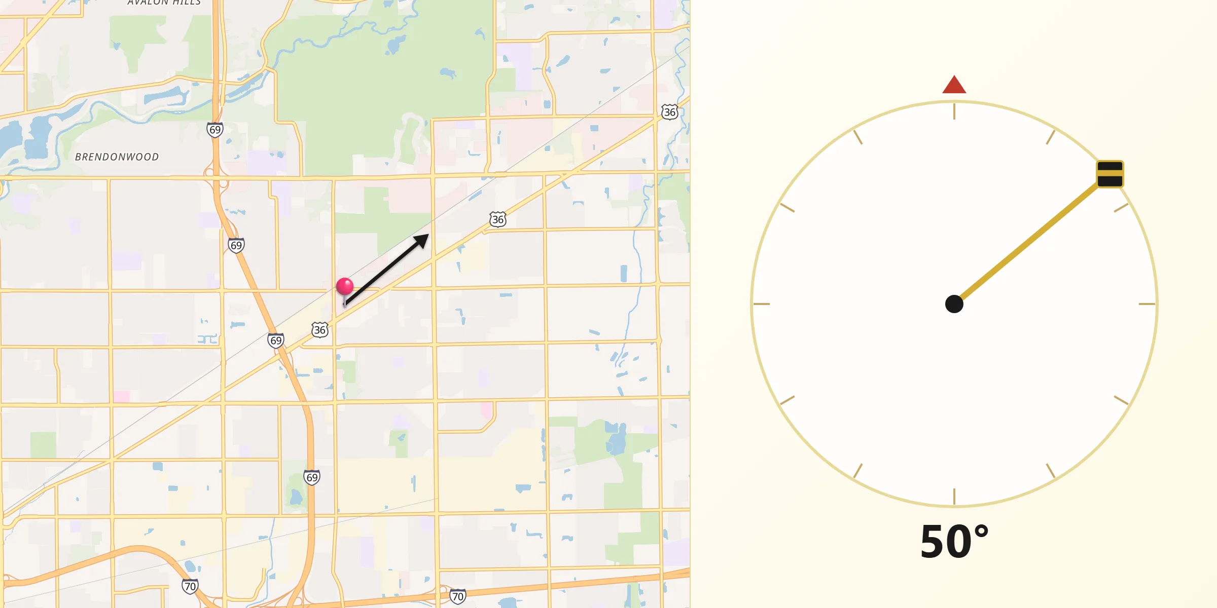 Qibla Direction from Lawrence