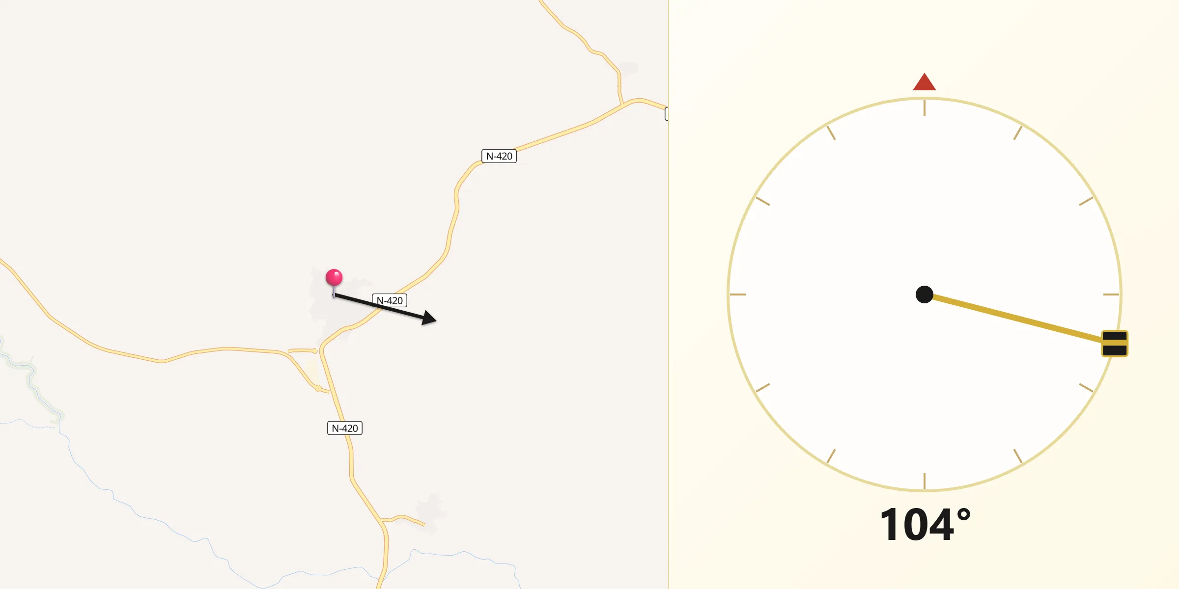 Dirección de la Qibla desde San Lorenzo de la Parrilla