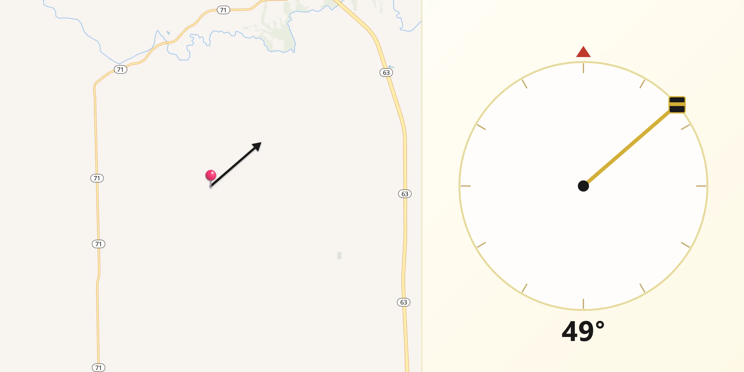 Qibla Direction from Vermillion