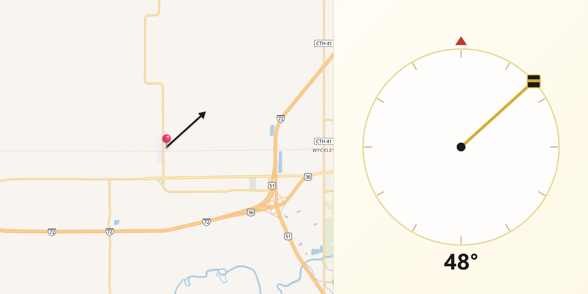Qibla Direction from Harristown