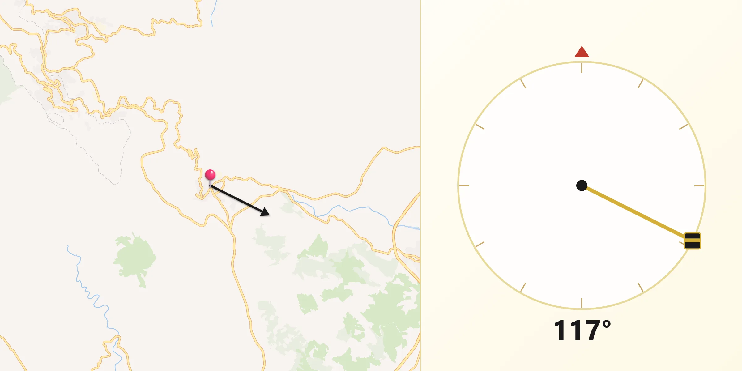 Direzione della Qibla da Loceri