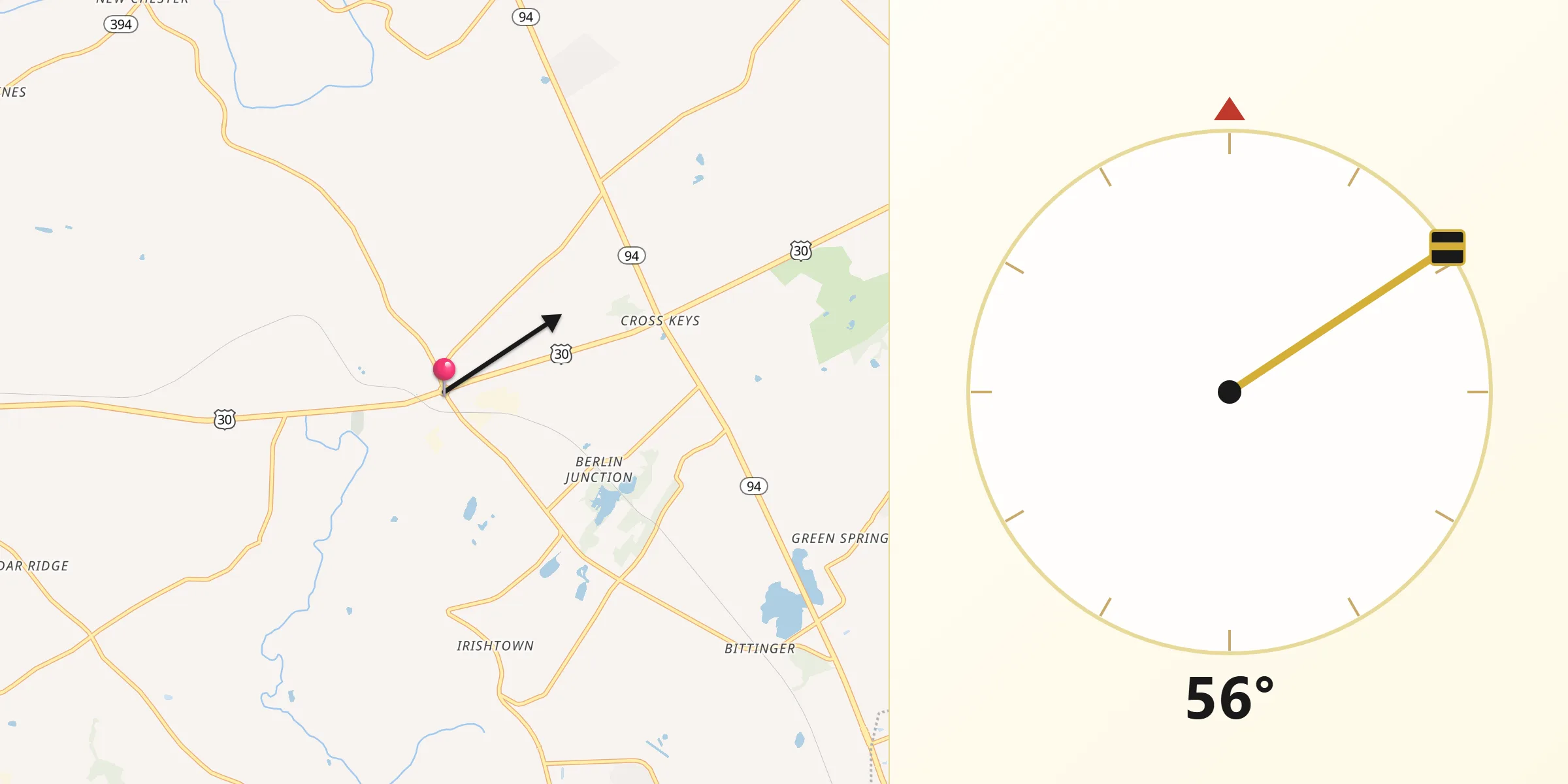 Qibla Direction from New Oxford