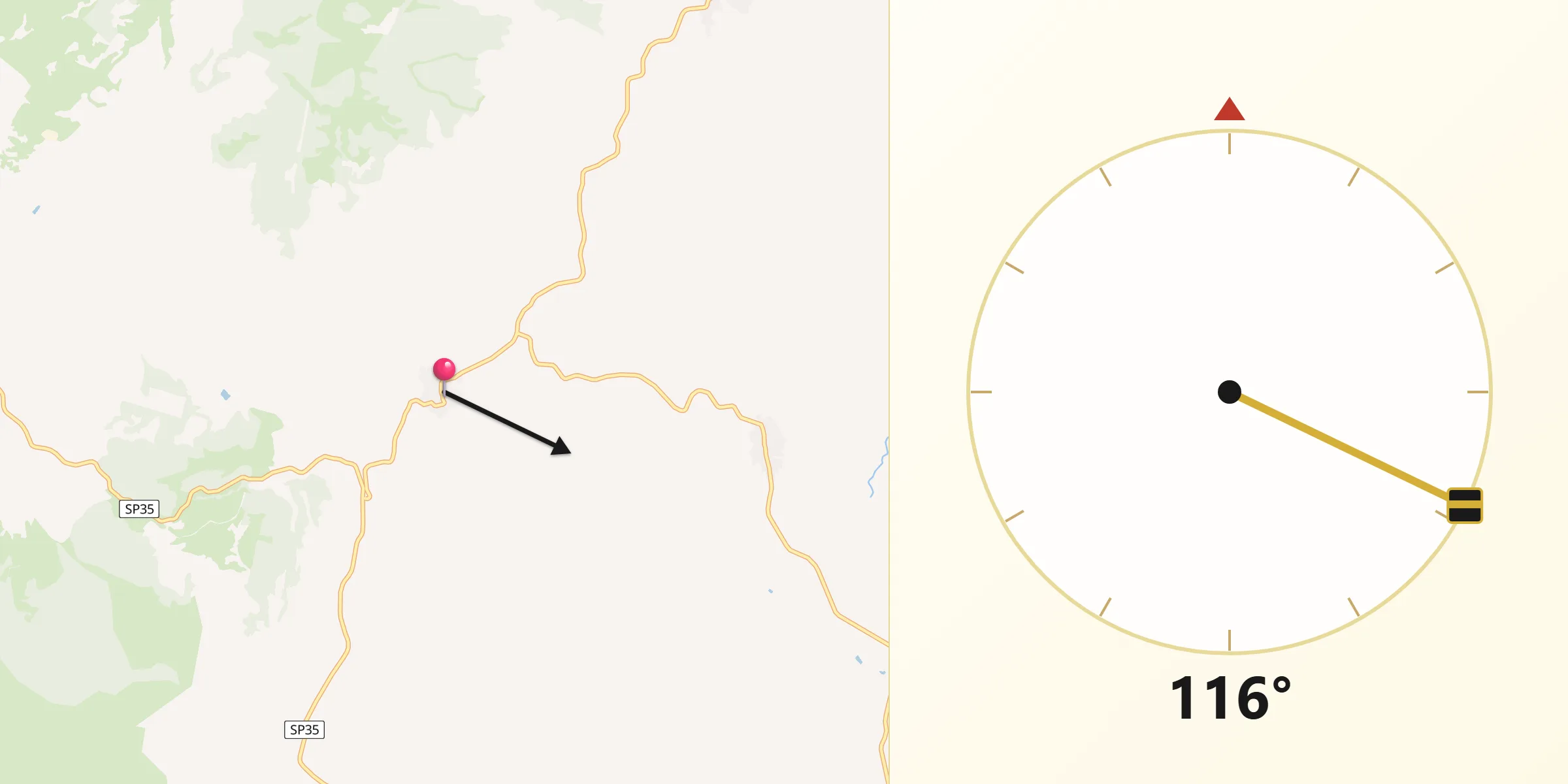 Direzione della Qibla da Mogorella