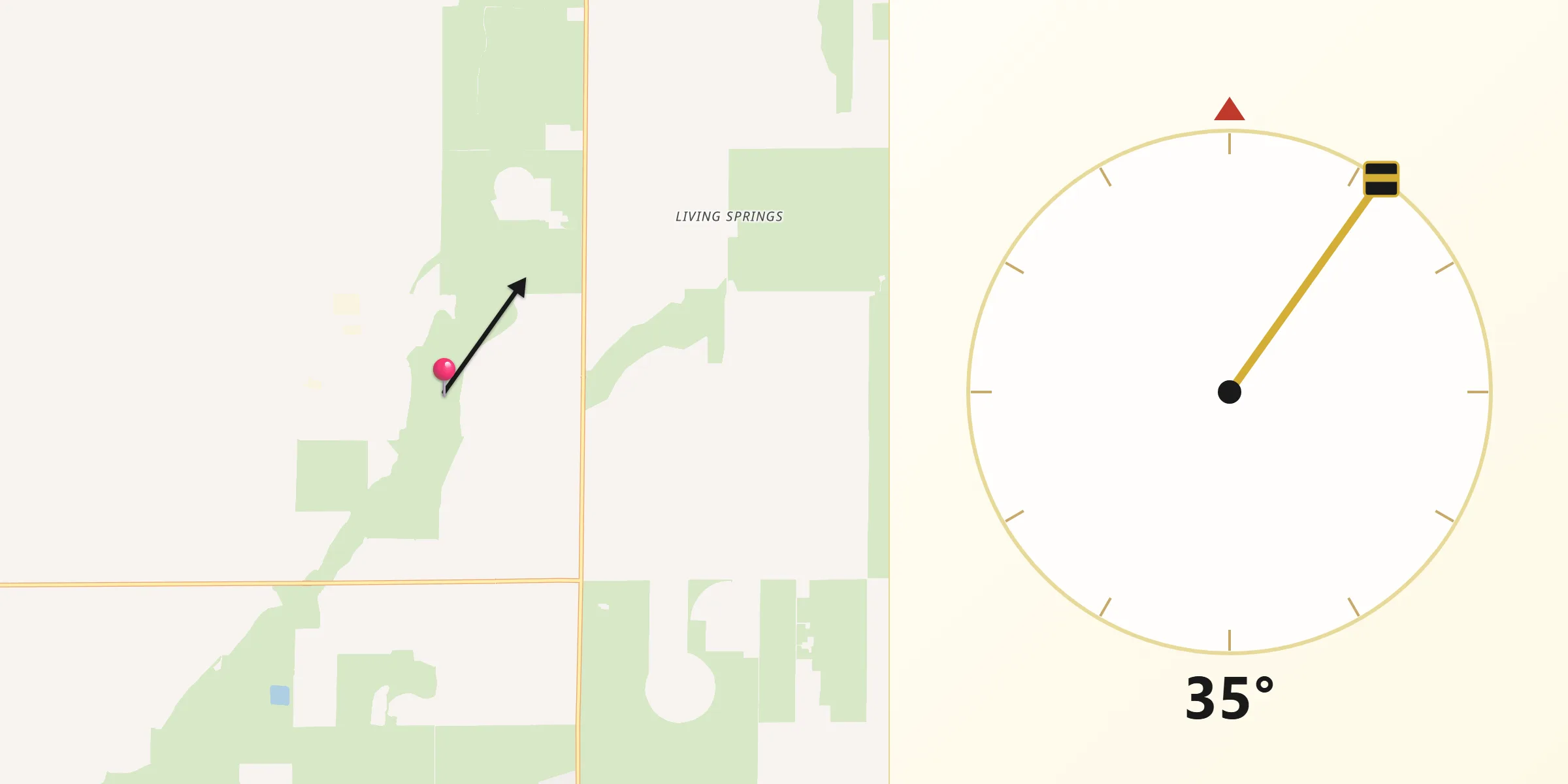 Qibla Direction from Adams County