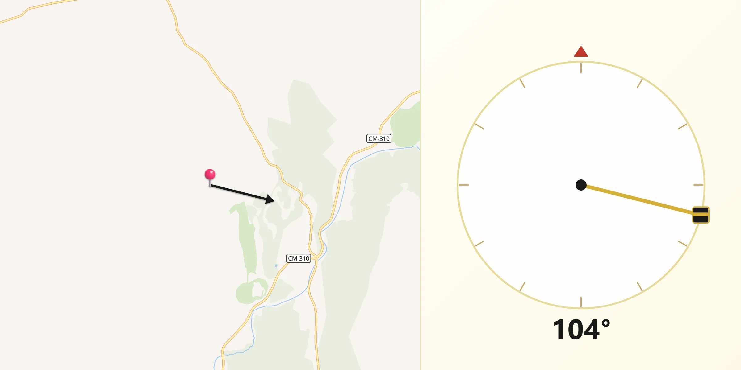 Dirección de la Qibla desde Almendros